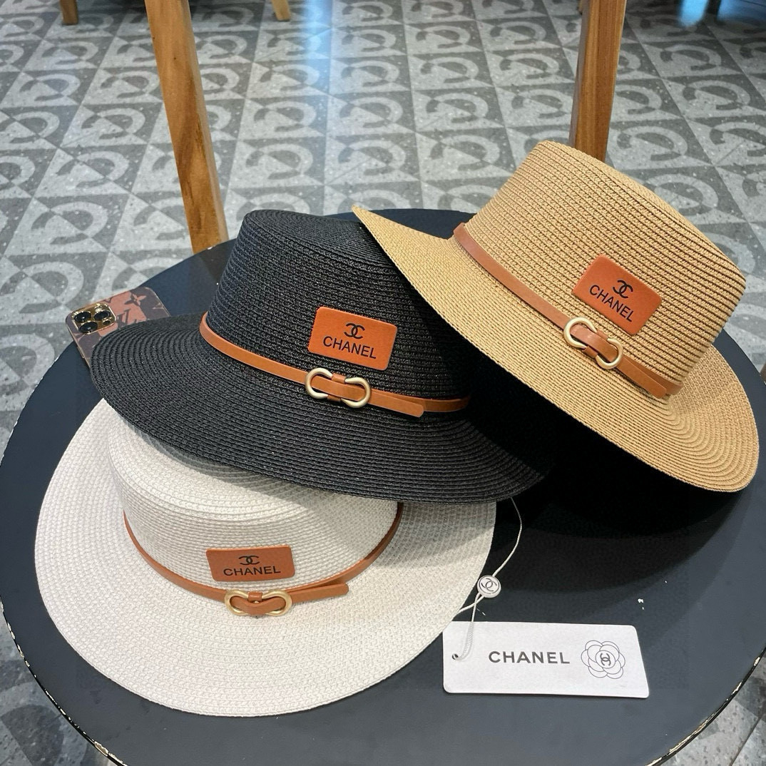  【CHANEL香奈儿】l5新款小香风草编度假风盆帽草帽，大牌风～出街旅行单品