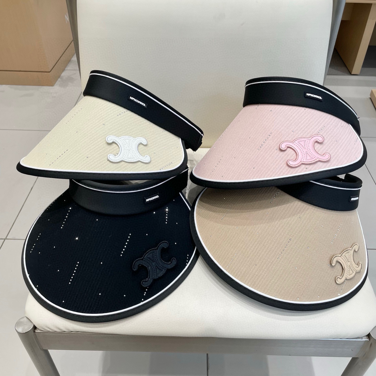 celine塞琳黑胶防晒空顶帽子女夏防紫外线大帽檐遮脸遮阳帽太阳帽户外