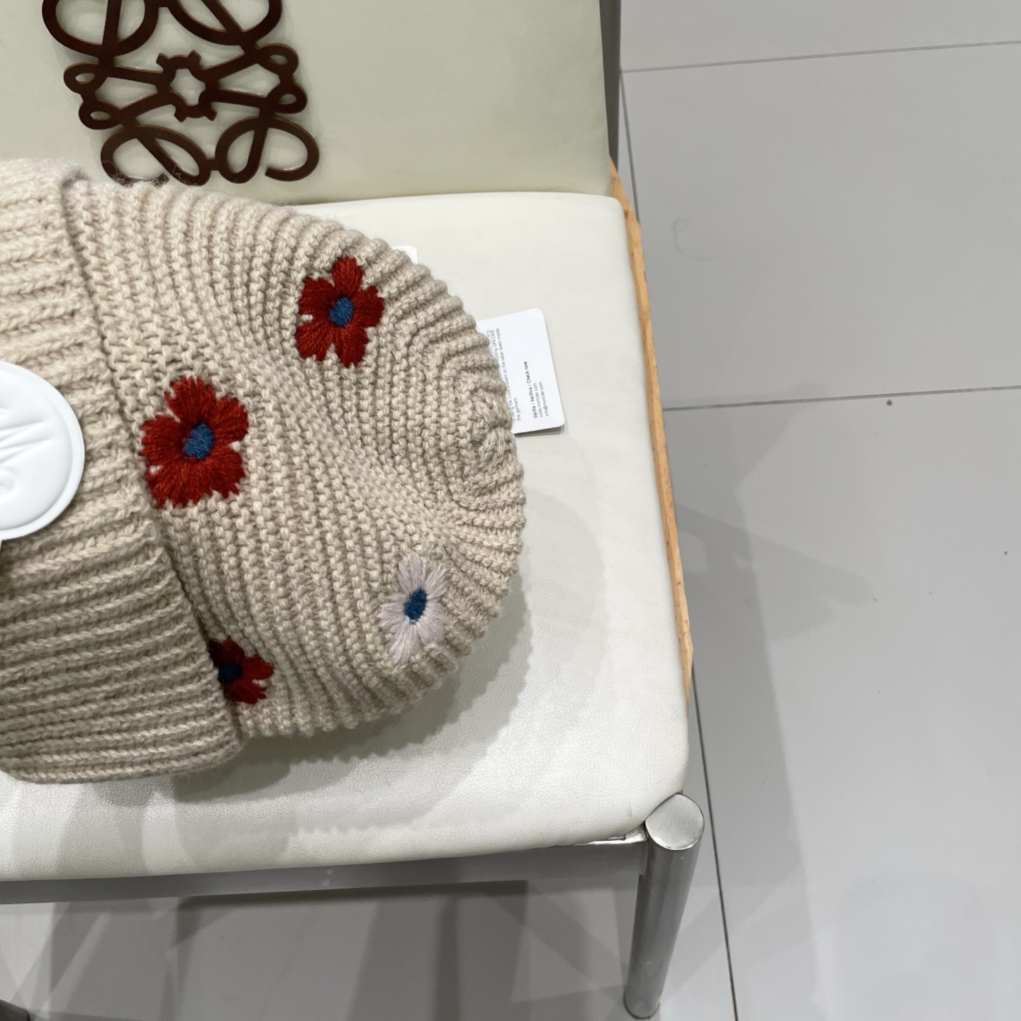  MONCLER蒙口2025新款时尚花朵刺绣针织帽子女生秋冬天防寒保暖毛线帽护耳冷帽