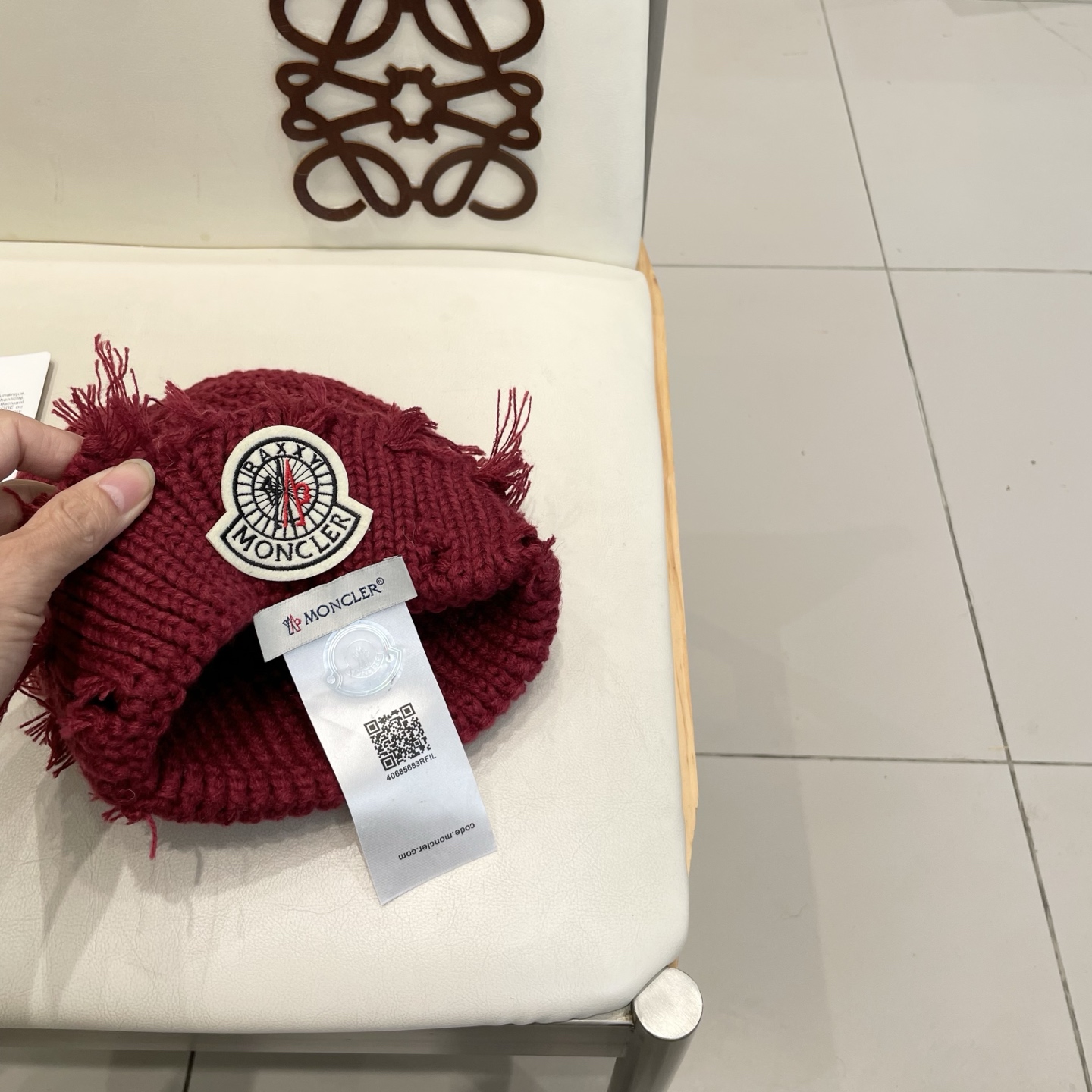  MONCLER蒙口个性破洞复古针织帽男女时尚百搭秋冬保暖毛线瓜皮冷帽潮