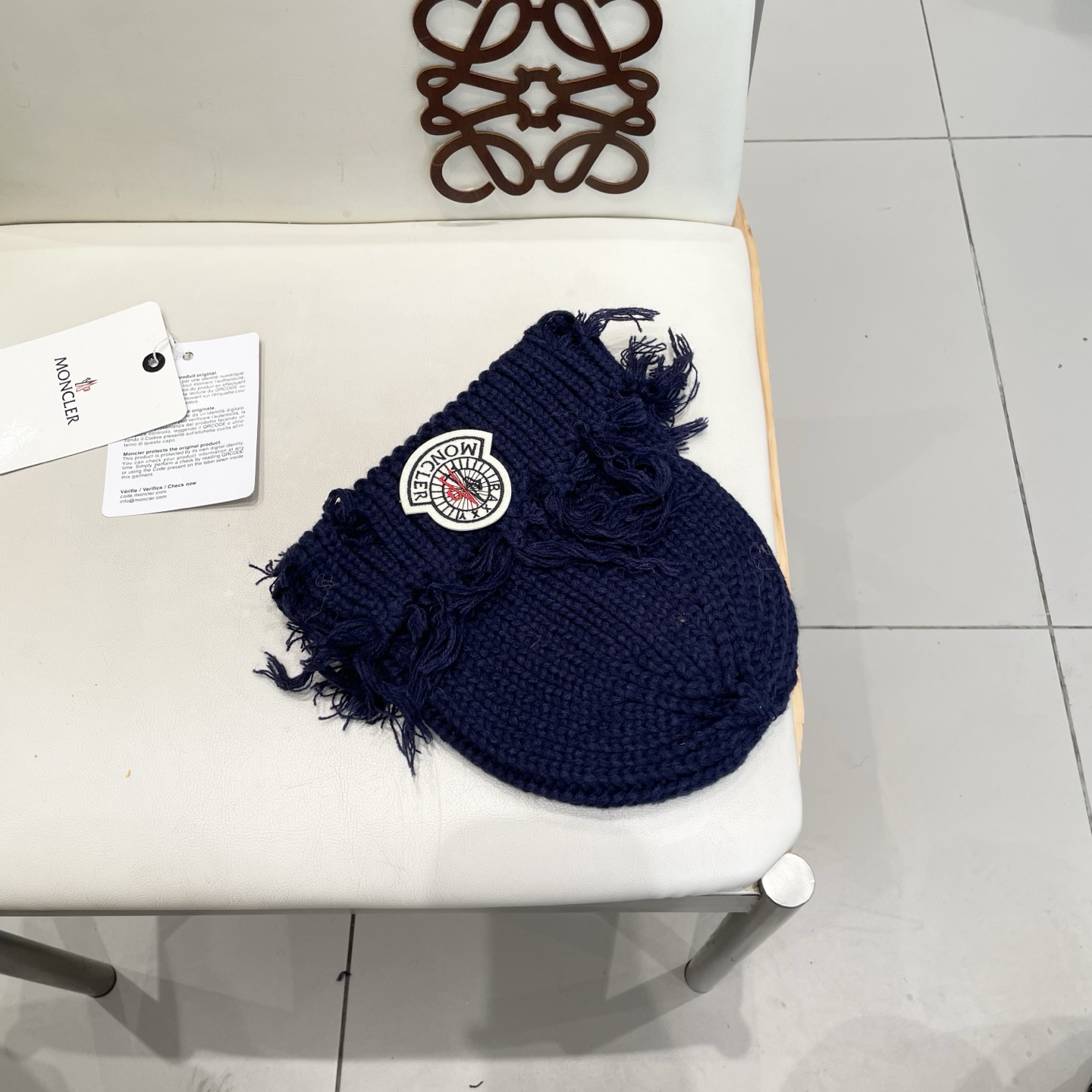  MONCLER蒙口个性破洞复古针织帽男女时尚百搭秋冬保暖毛线瓜皮冷帽潮