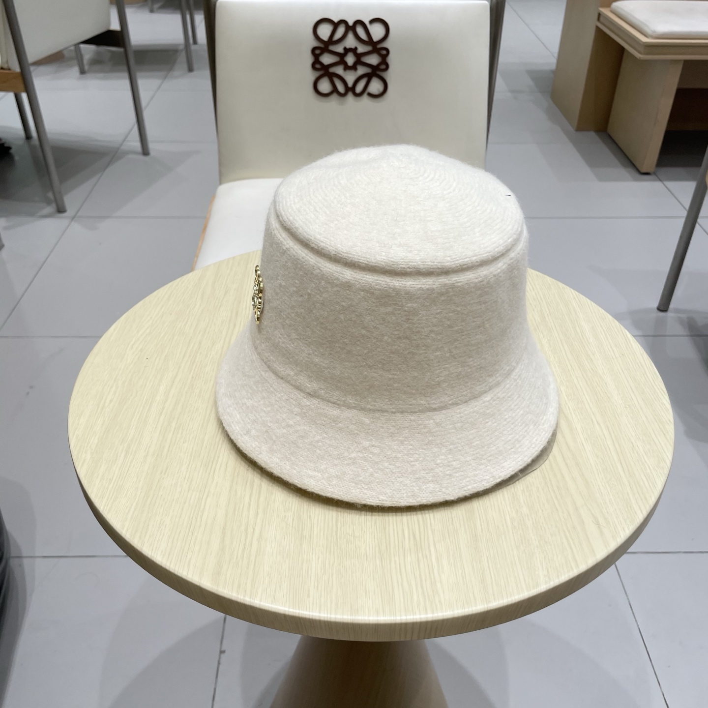  Loewe罗意威羊毛渔夫帽女秋冬泫雅同款针织帽盆帽女月子帽产后冬季