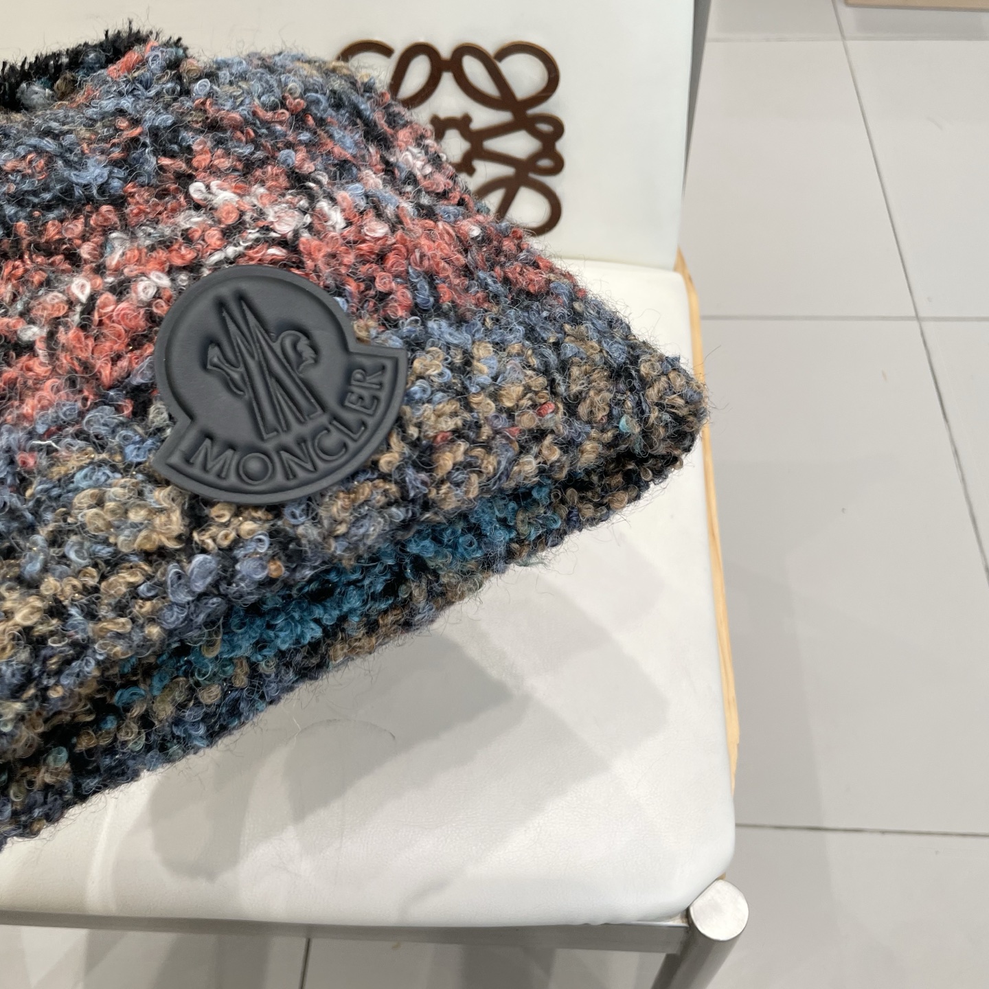  MONCLER蒙口秋冬2025新款大头围羊毛混纺毛线帽保暖护耳条纹针织帽冷帽