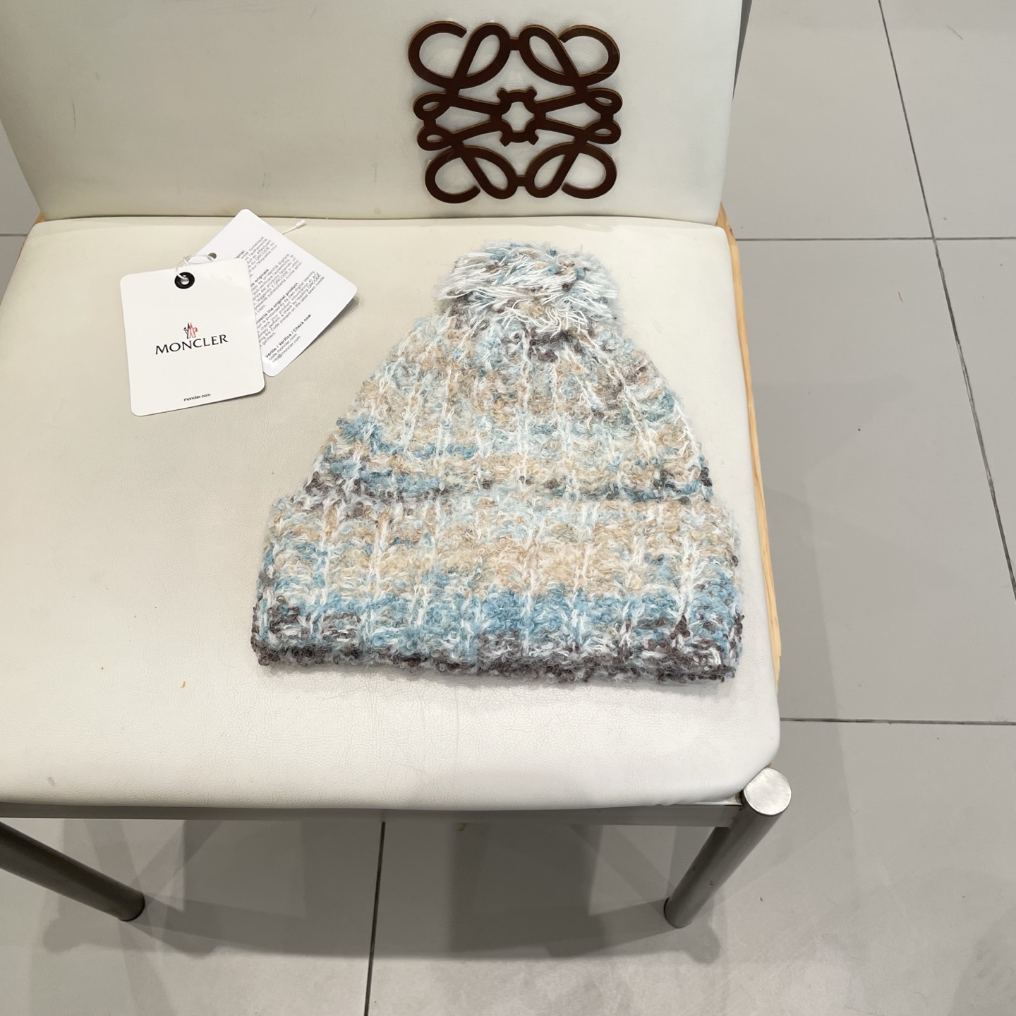  MONCLER蒙口秋冬2025新款大头围羊毛混纺毛线帽保暖护耳条纹针织帽冷帽