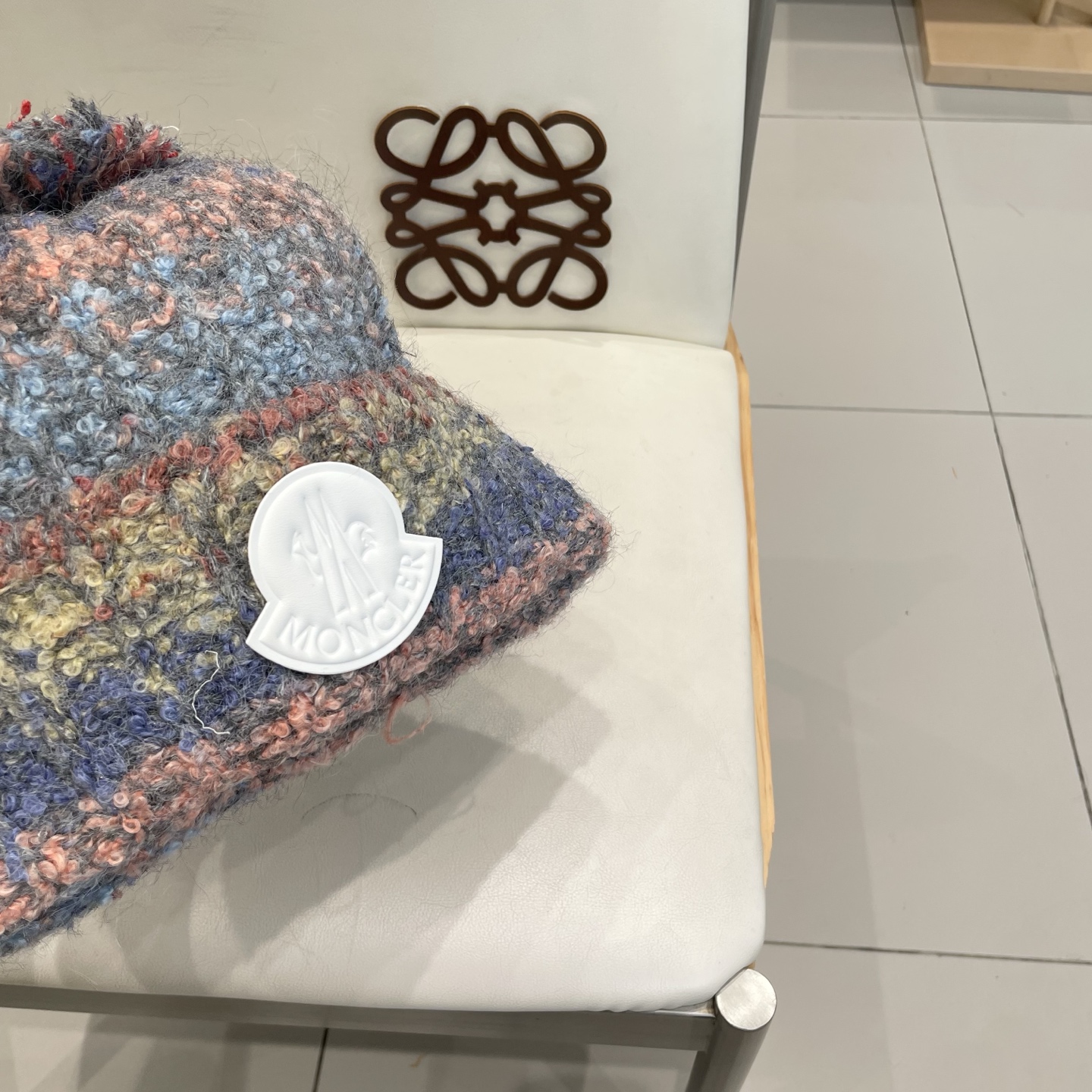  MONCLER蒙口秋冬2025新款大头围羊毛混纺毛线帽保暖护耳条纹针织帽冷帽