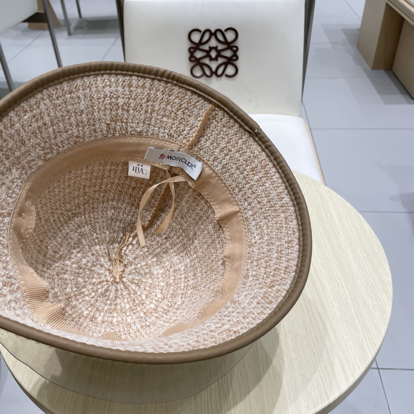  MONCLER蒙口新款秋冬季千鸟格针织水桶帽子女百搭时髦复古气质保暖渔夫帽潮