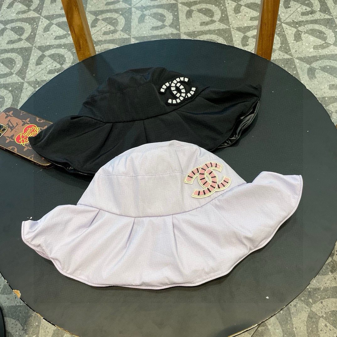  Chanel香奈儿开叉蝴蝶结渔夫帽，帆布帽，简约网红款，头围57