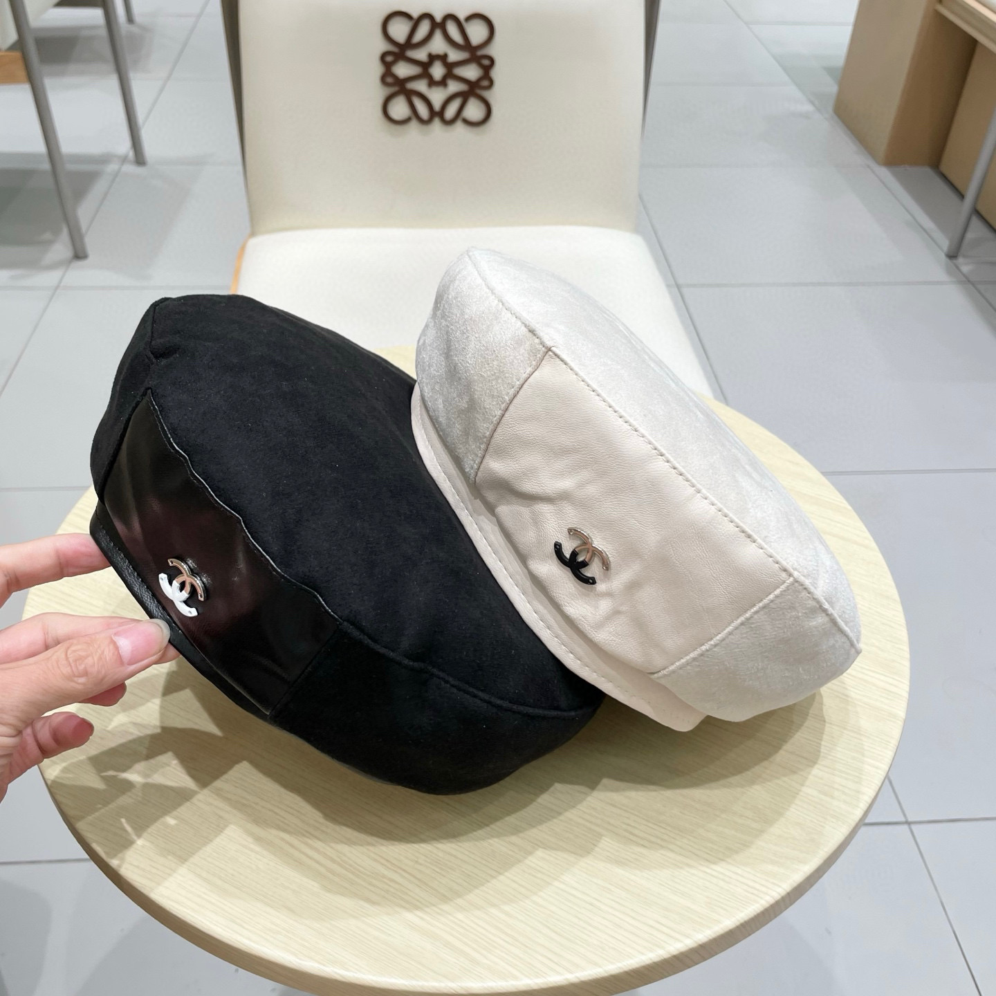  chanel香奈儿贝雷帽女韩版复古小香风黑色画家帽百搭时尚优雅八角帽