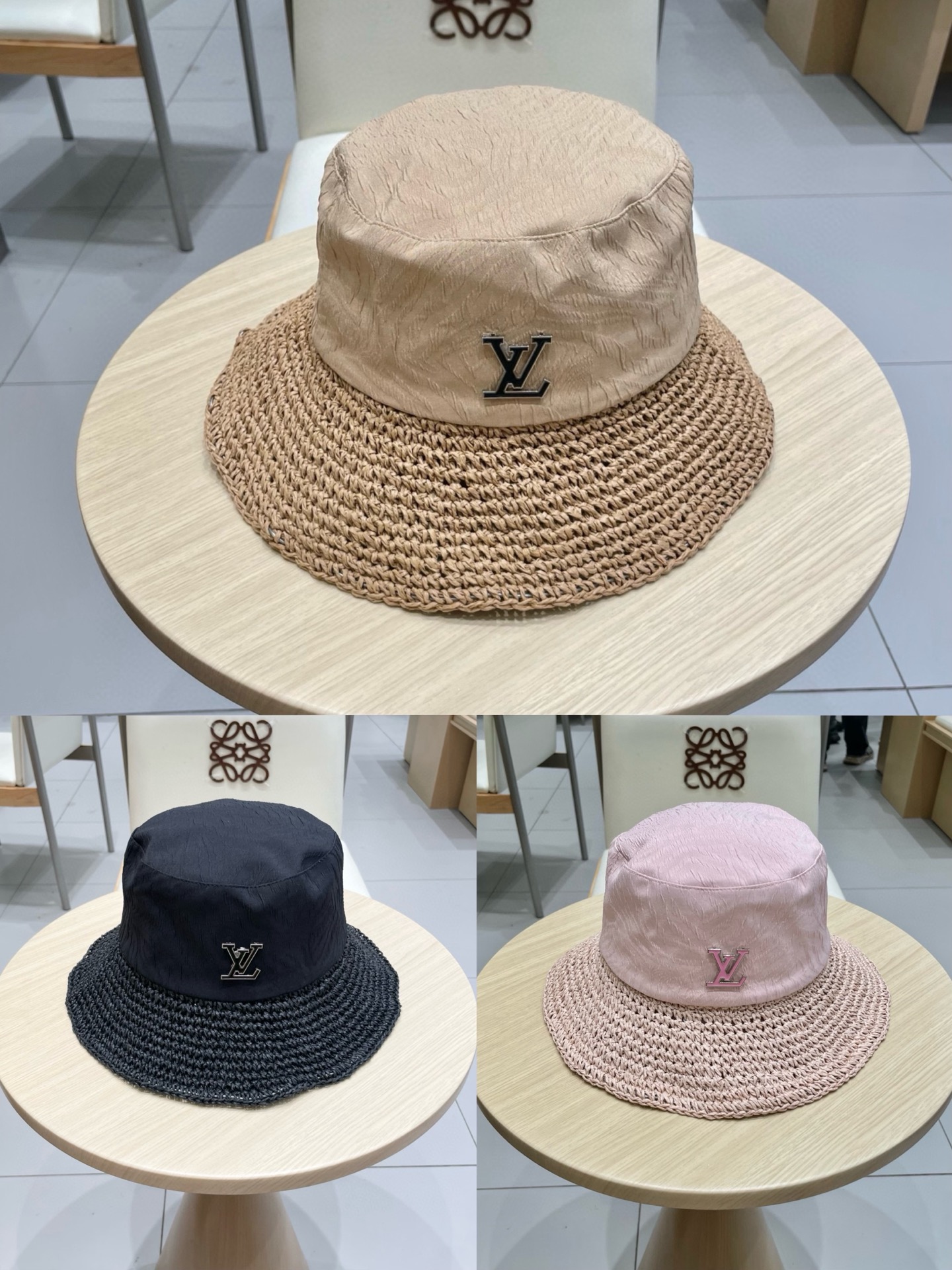  🧢路易威登棒球帽 LouisVuitton镂空草编渔夫帽女2025年春新款大帽檐遮阳帽子显脸小海边度假