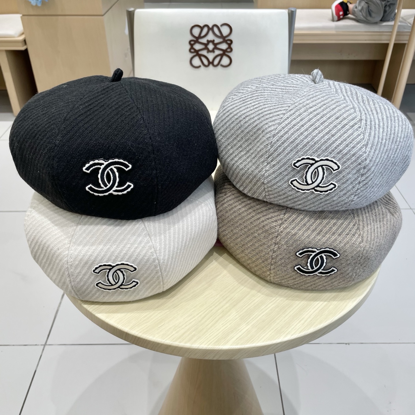  Chanel香奈儿秋冬保暖纹理显瘦减龄毛呢贝雷帽子女网红小众休闲百搭时尚画家帽