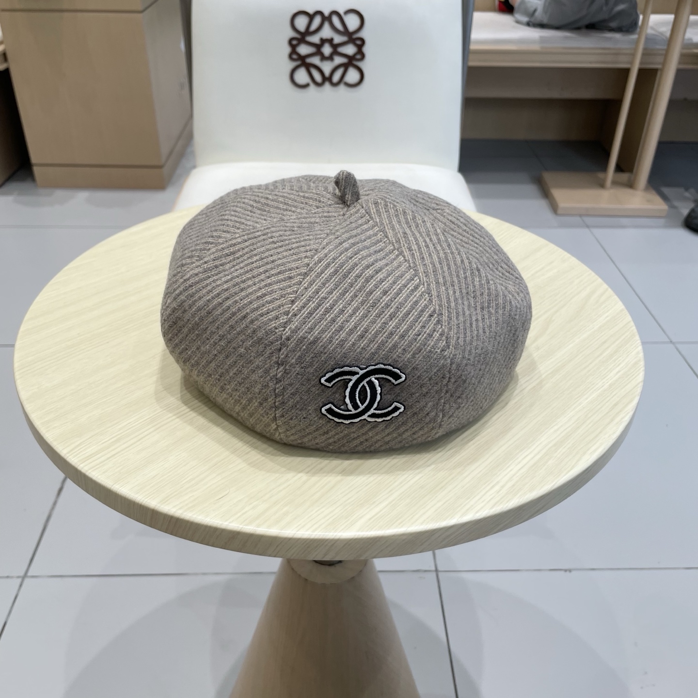  Chanel香奈儿秋冬保暖纹理显瘦减龄毛呢贝雷帽子女网红小众休闲百搭时尚画家帽