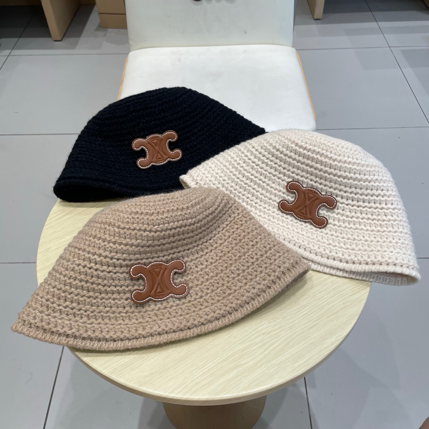  塞琳celine针织渔夫帽子女2025新款百搭盆帽显脸小大头围秋冬毛线水桶帽