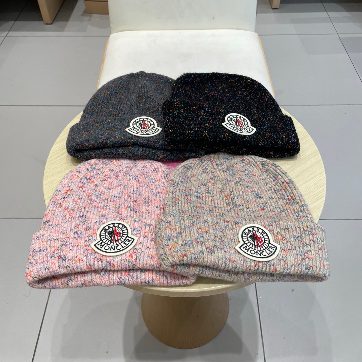    蒙口【MONCELER新款秋冬季大帽围户外保暖护耳冷帽毛线帽子女