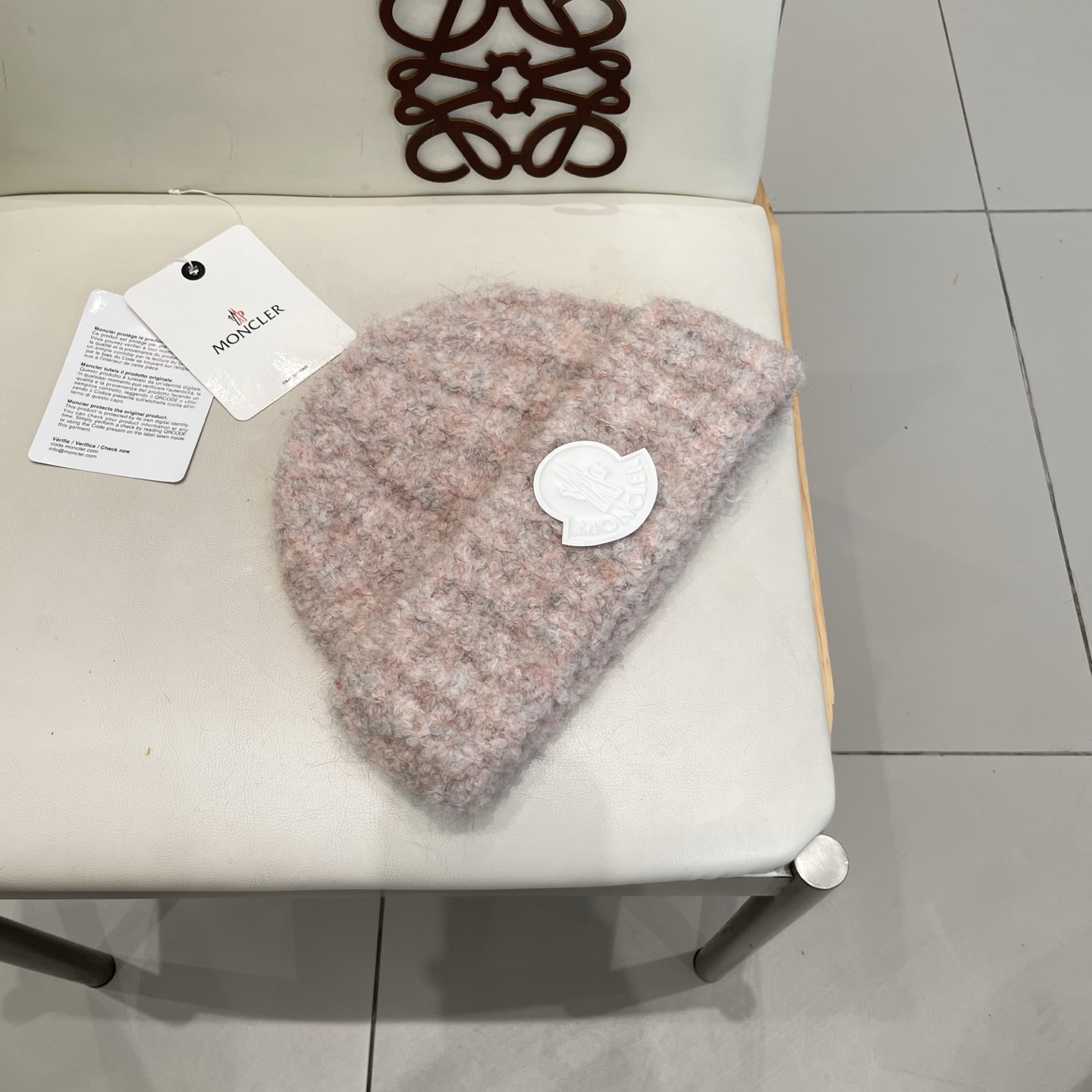  蒙口MONCLER 秋冬毛线包头帽子大头围显脸小纯色加厚保暖毛绒针织帽女