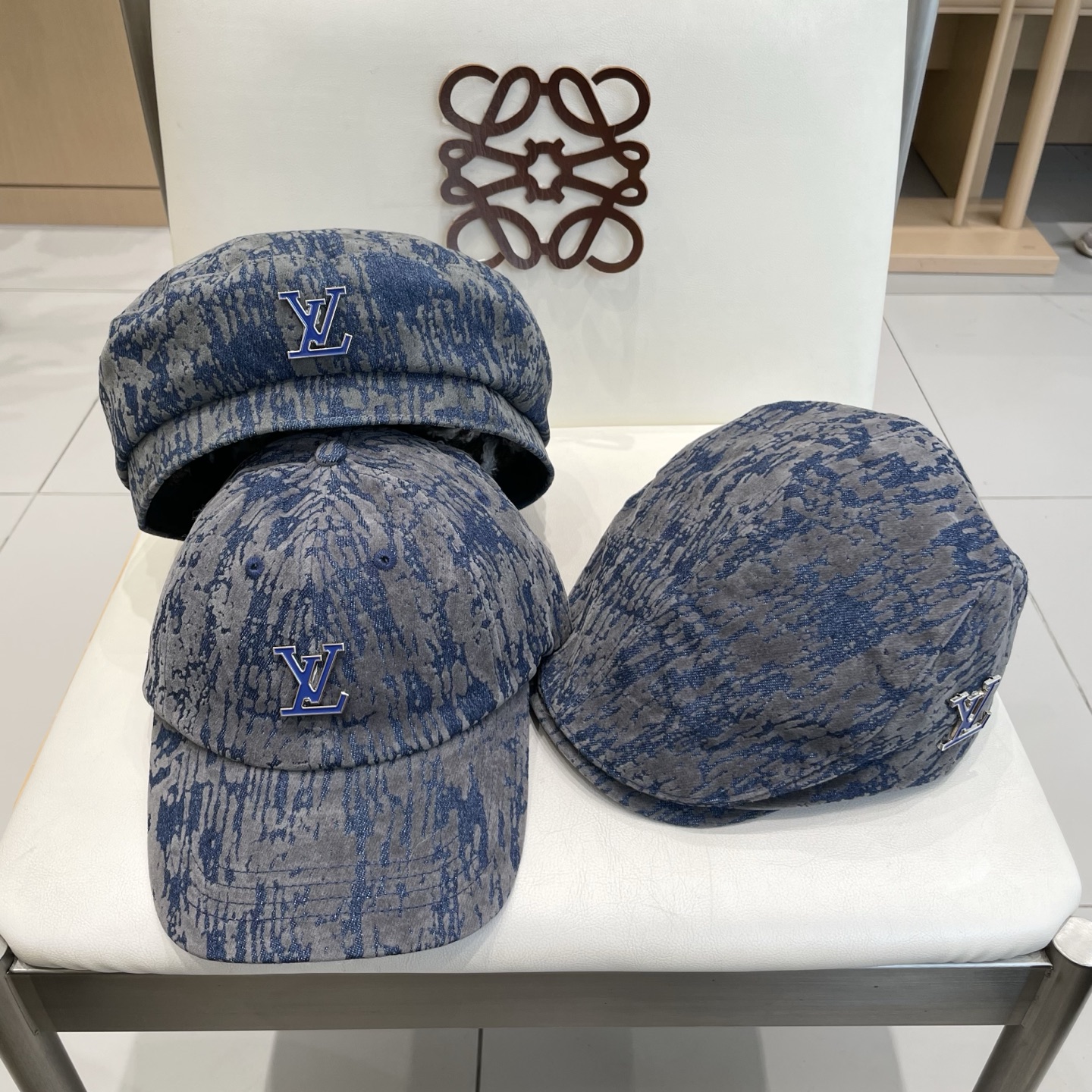  Lv路易威登秋冬新款韩版高端牛仔植绒八角帽女时尚休闲贝雷帽百搭显脸渔夫帽