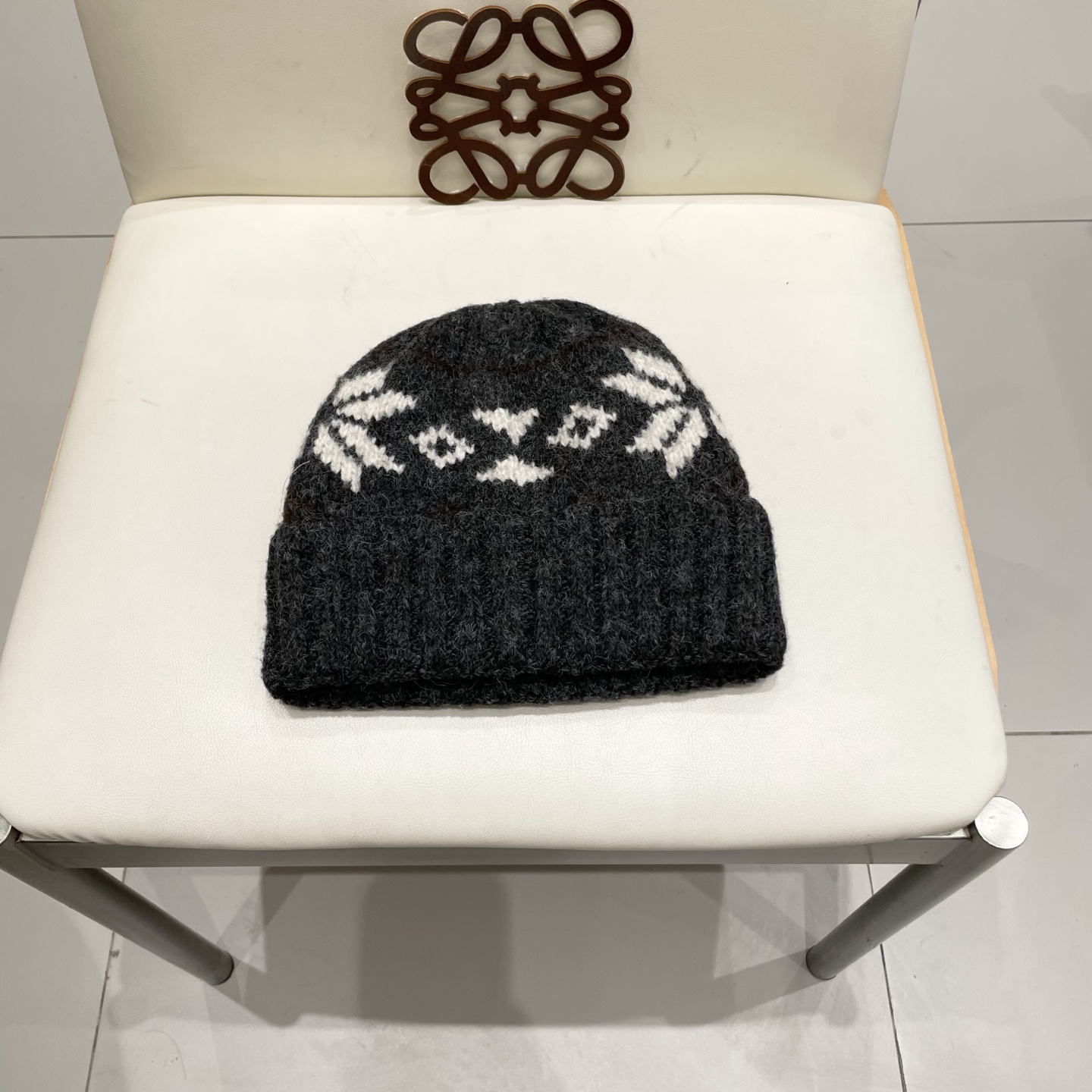 gucci古奇提花费尔岛风针织帽秋冬护耳羊绒保暖厚实毛线帽子休闲冷帽女