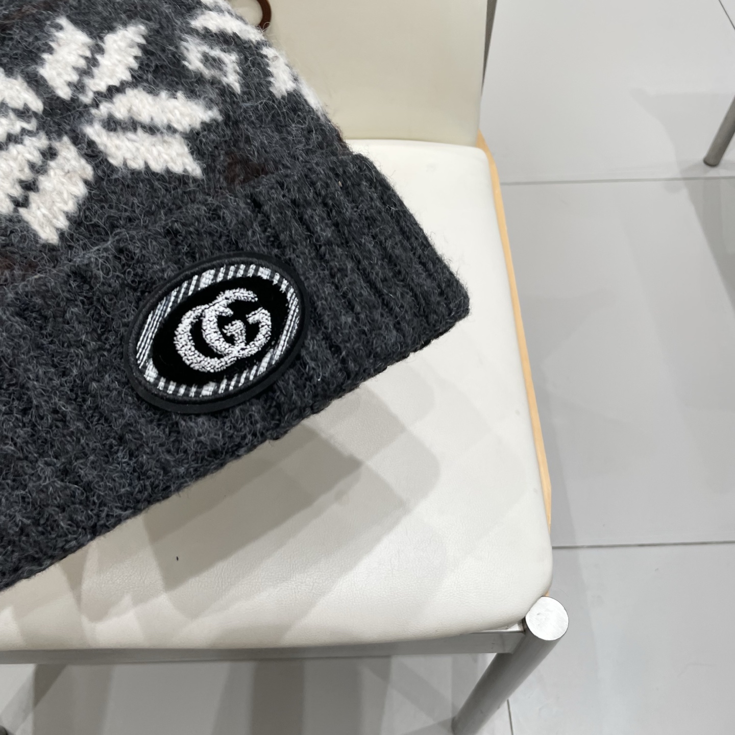 gucci古奇提花费尔岛风针织帽秋冬护耳羊绒保暖厚实毛线帽子休闲冷帽女