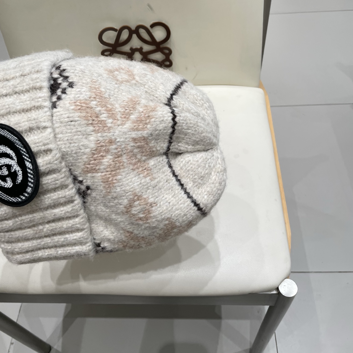 gucci古奇提花费尔岛风针织帽秋冬护耳羊绒保暖厚实毛线帽子休闲冷帽女