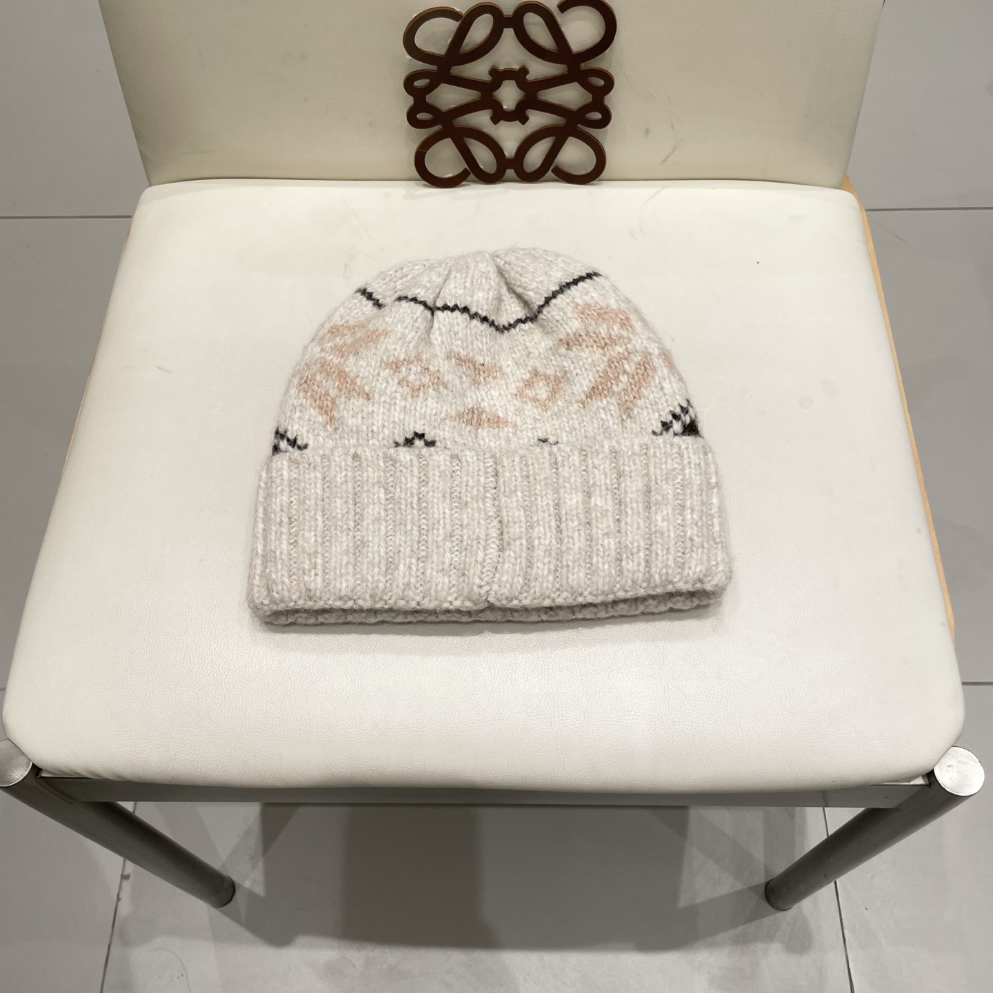 gucci古奇提花费尔岛风针织帽秋冬护耳羊绒保暖厚实毛线帽子休闲冷帽女