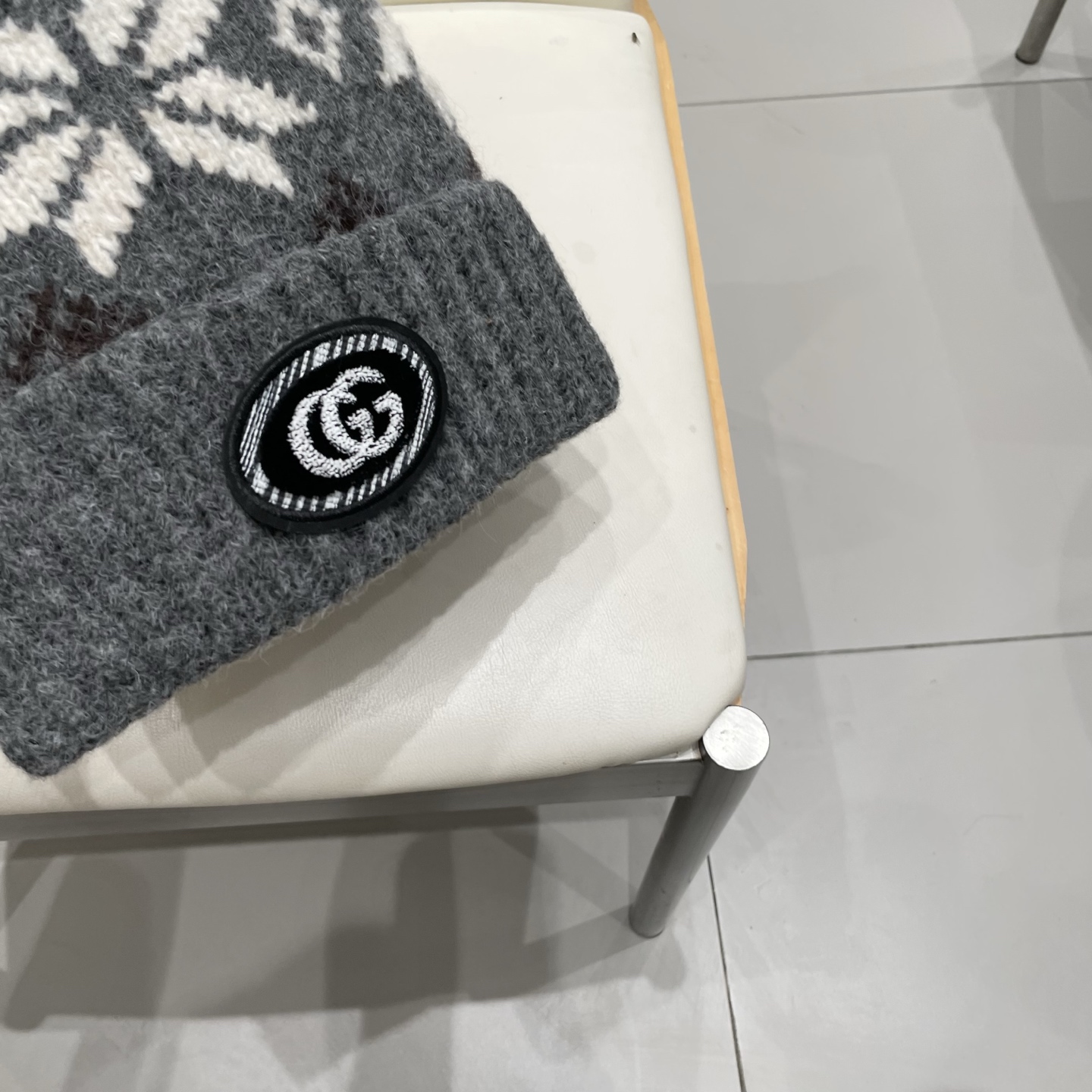 gucci古奇提花费尔岛风针织帽秋冬护耳羊绒保暖厚实毛线帽子休闲冷帽女