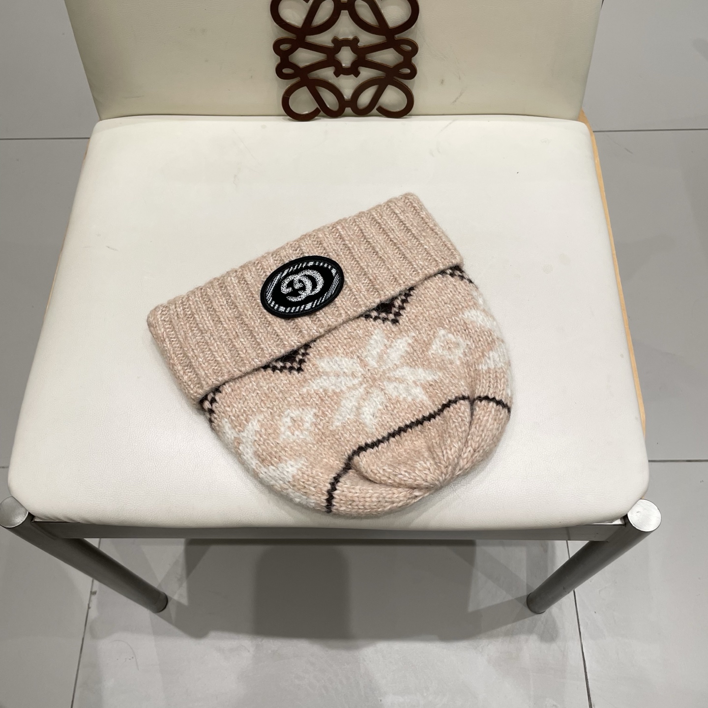 gucci古奇提花费尔岛风针织帽秋冬护耳羊绒保暖厚实毛线帽子休闲冷帽女