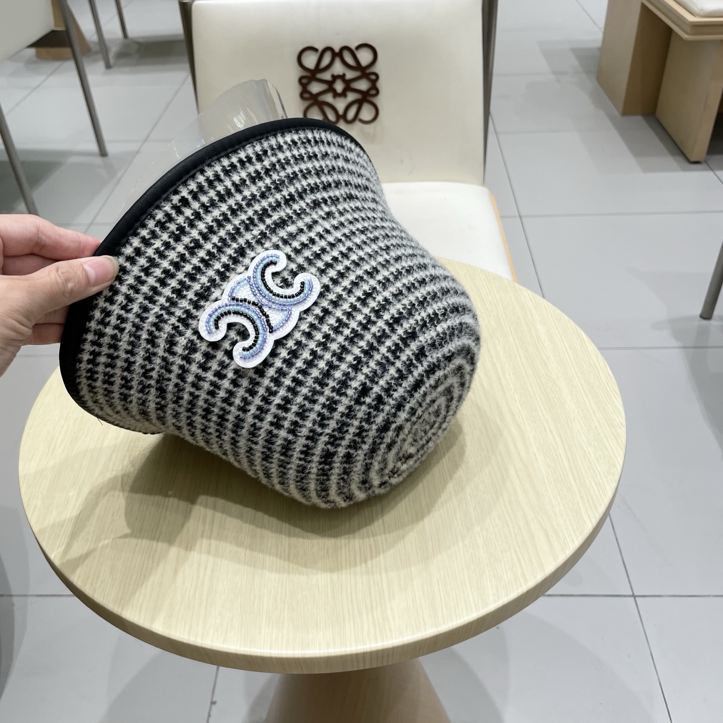  塞琳celine费尔岛风含羊毛针织渔夫帽女秋冬季韩版显脸小保暖大头围毛线帽子