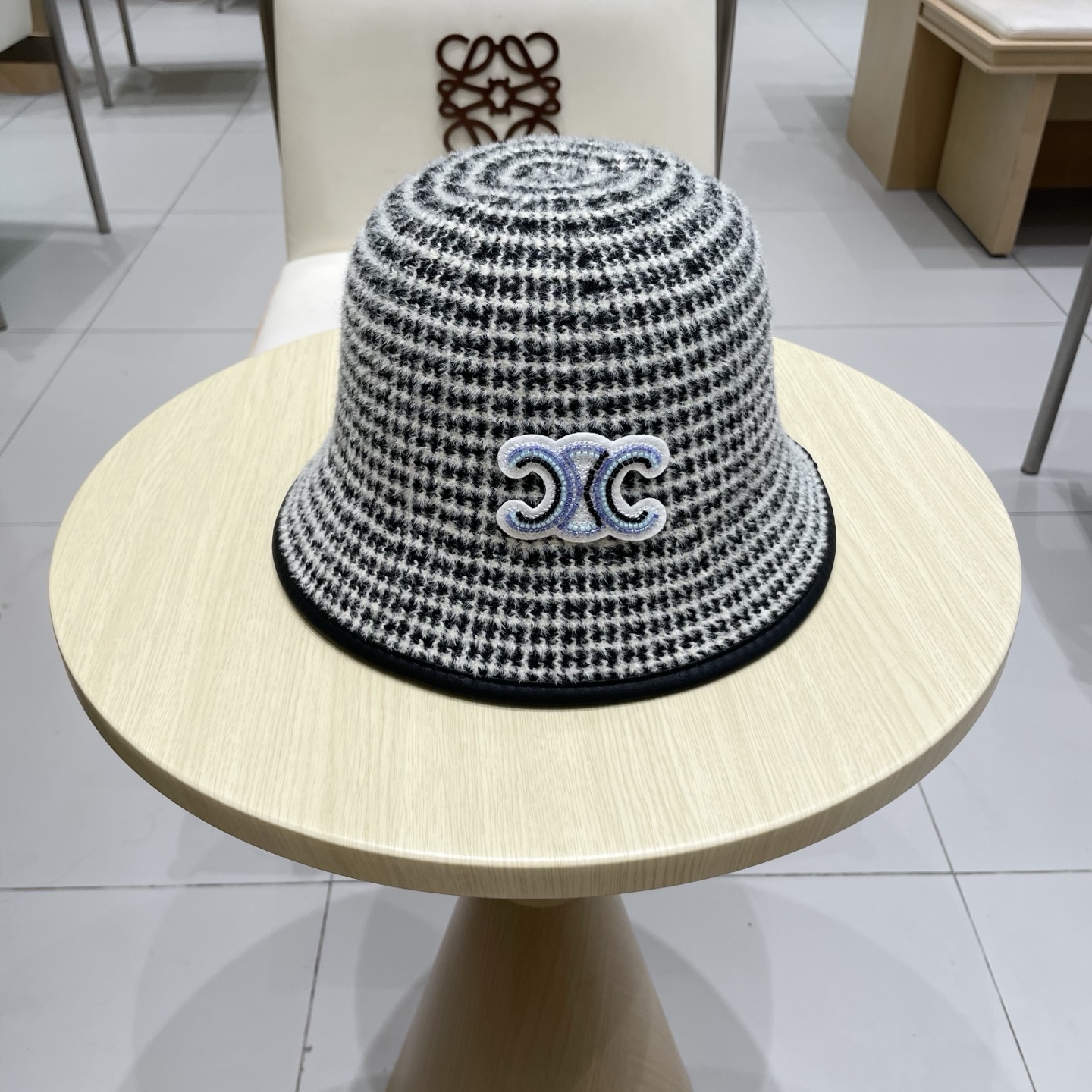  塞琳celine费尔岛风含羊毛针织渔夫帽女秋冬季韩版显脸小保暖大头围毛线帽子