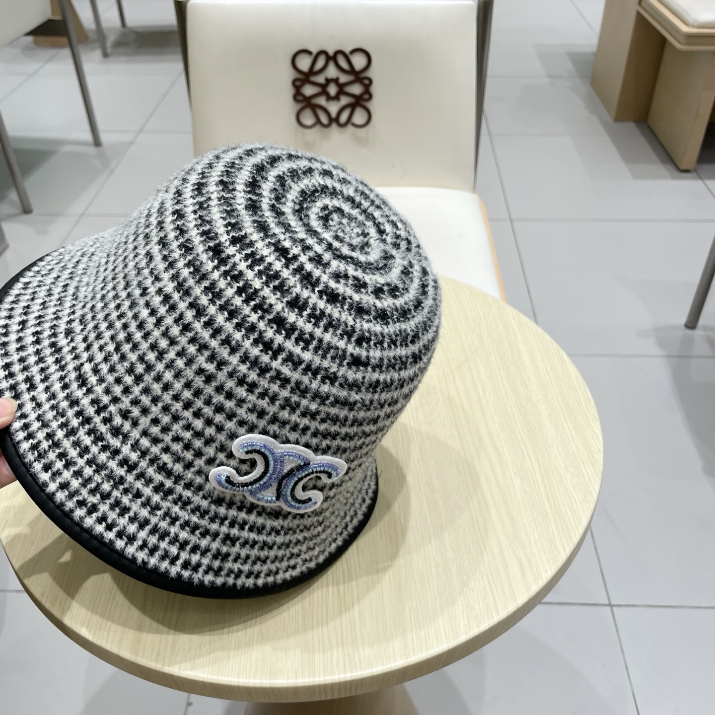  塞琳celine费尔岛风含羊毛针织渔夫帽女秋冬季韩版显脸小保暖大头围毛线帽子