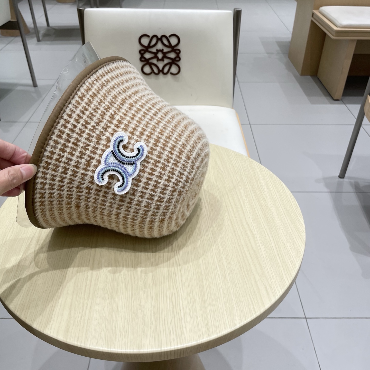  塞琳celine费尔岛风含羊毛针织渔夫帽女秋冬季韩版显脸小保暖大头围毛线帽子