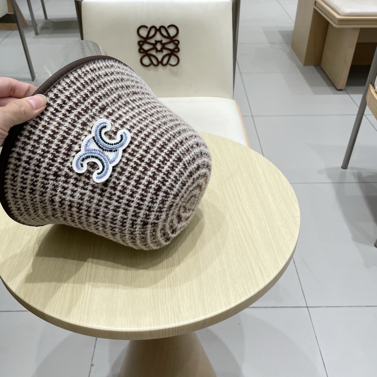  塞琳celine费尔岛风含羊毛针织渔夫帽女秋冬季韩版显脸小保暖大头围毛线帽子