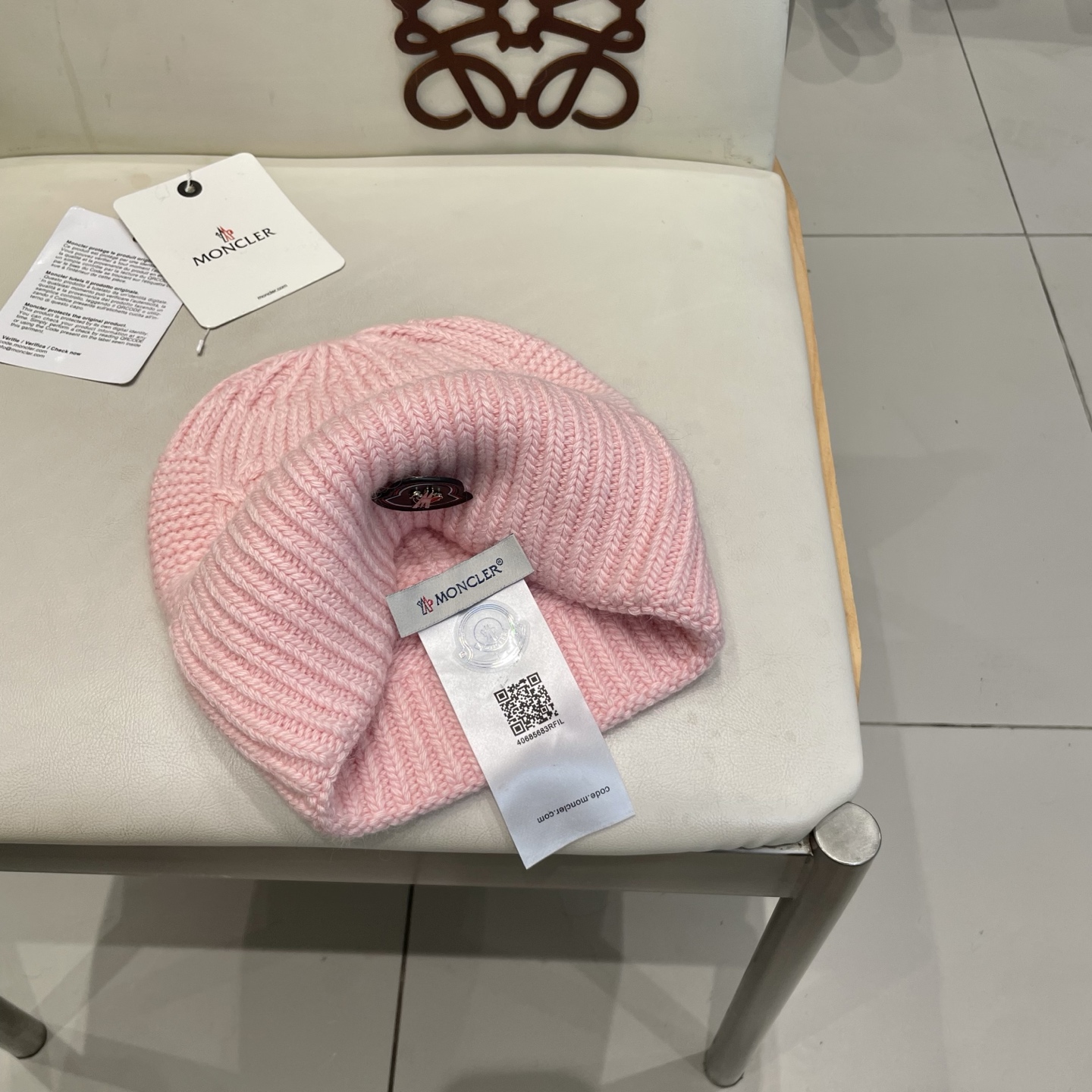  蒙口MONCLER羊毛🦙加兔毛针织帽子女士秋冬季毛球加厚款保暖护耳百搭韩毛线帽堆堆帽潮
