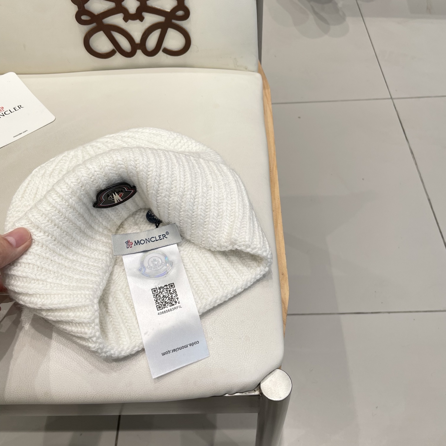  蒙口MONCLER羊毛🦙加兔毛针织帽子女士秋冬季毛球加厚款保暖护耳百搭韩毛线帽堆堆帽潮