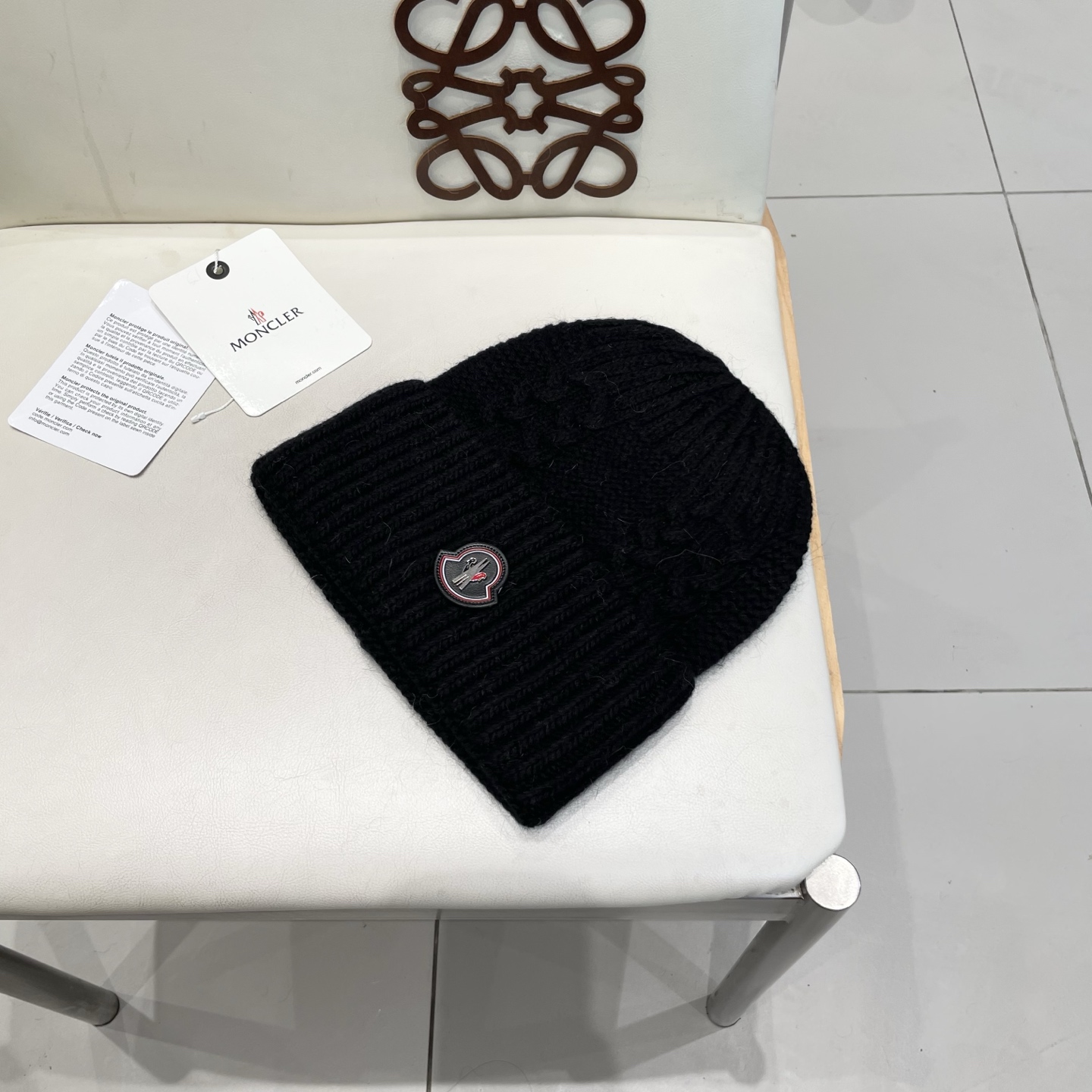  蒙口MONCLER羊毛🦙加兔毛针织帽子女士秋冬季毛球加厚款保暖护耳百搭韩毛线帽堆堆帽潮