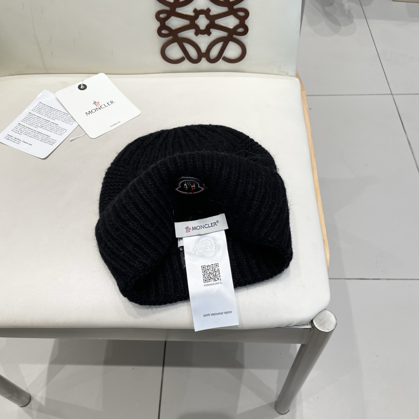  蒙口MONCLER羊毛🦙加兔毛针织帽子女士秋冬季毛球加厚款保暖护耳百搭韩毛线帽堆堆帽潮