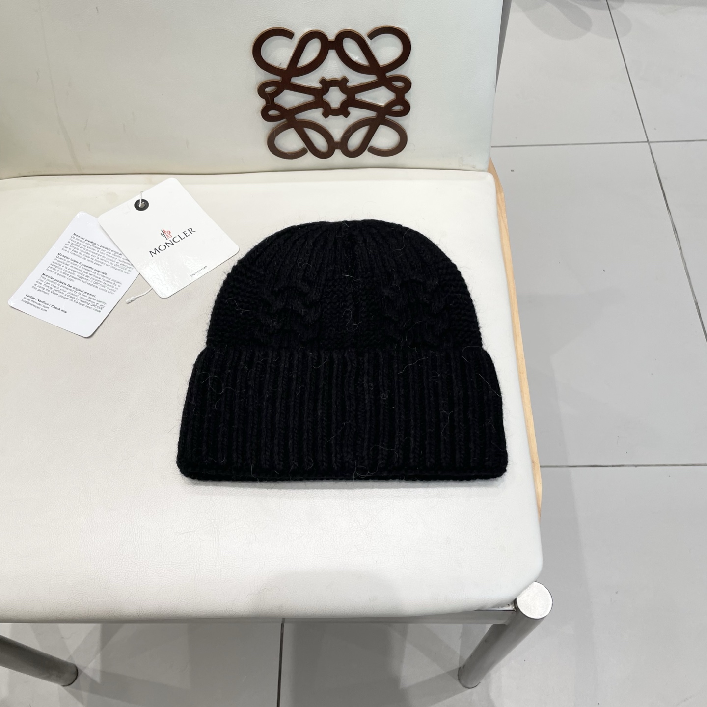  蒙口MONCLER羊毛🦙加兔毛针织帽子女士秋冬季毛球加厚款保暖护耳百搭韩毛线帽堆堆帽潮