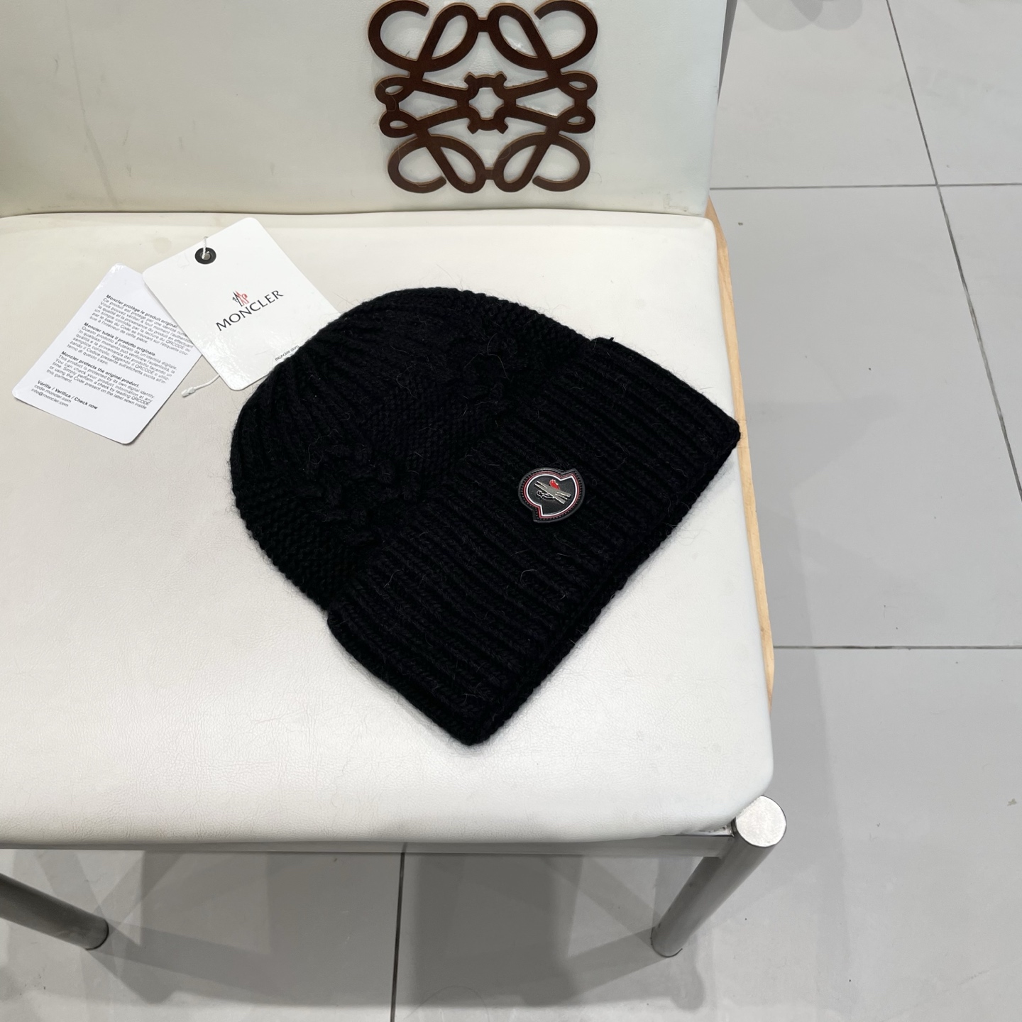  蒙口MONCLER羊毛🦙加兔毛针织帽子女士秋冬季毛球加厚款保暖护耳百搭韩毛线帽堆堆帽潮