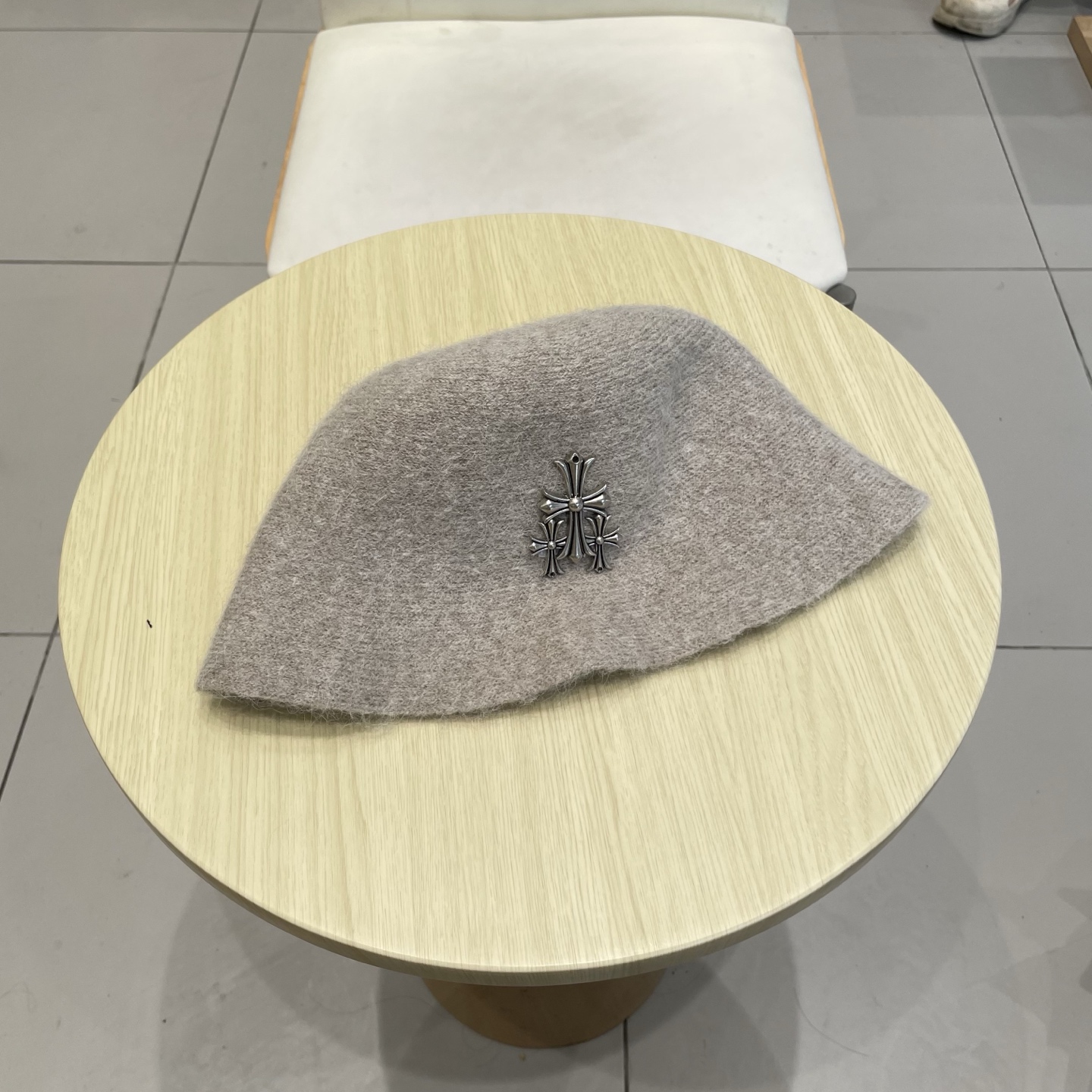  Chrome Hearts 克罗心高品质软糯羊驼毛针织渔夫帽子女秋冬季百搭韩版显脸小盆帽大头围水桶帽