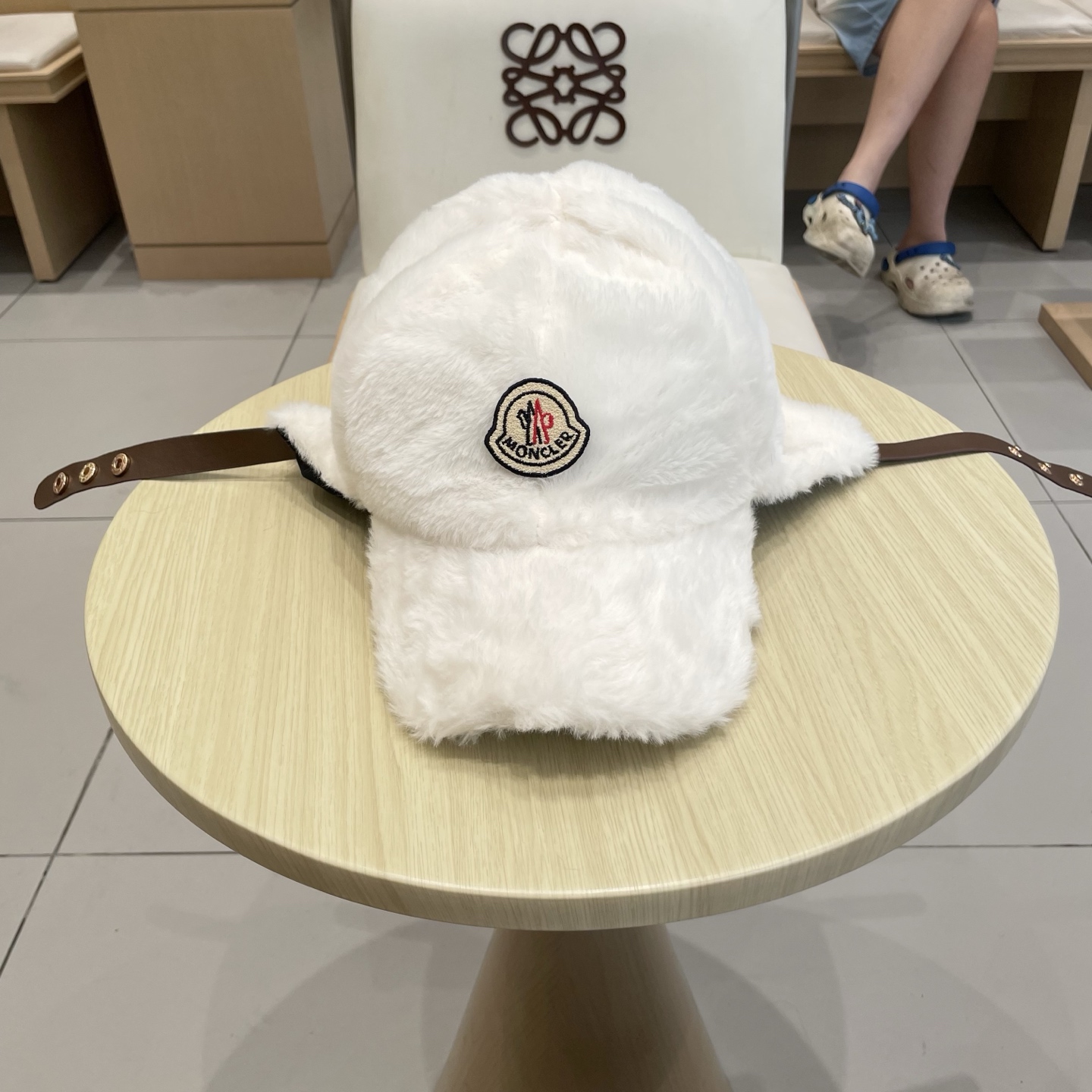 蒙口MONCLER毛绒棒球帽子女冬季2025新款宽帽檐大脸显脸小适合方圆脸鸭舌帽