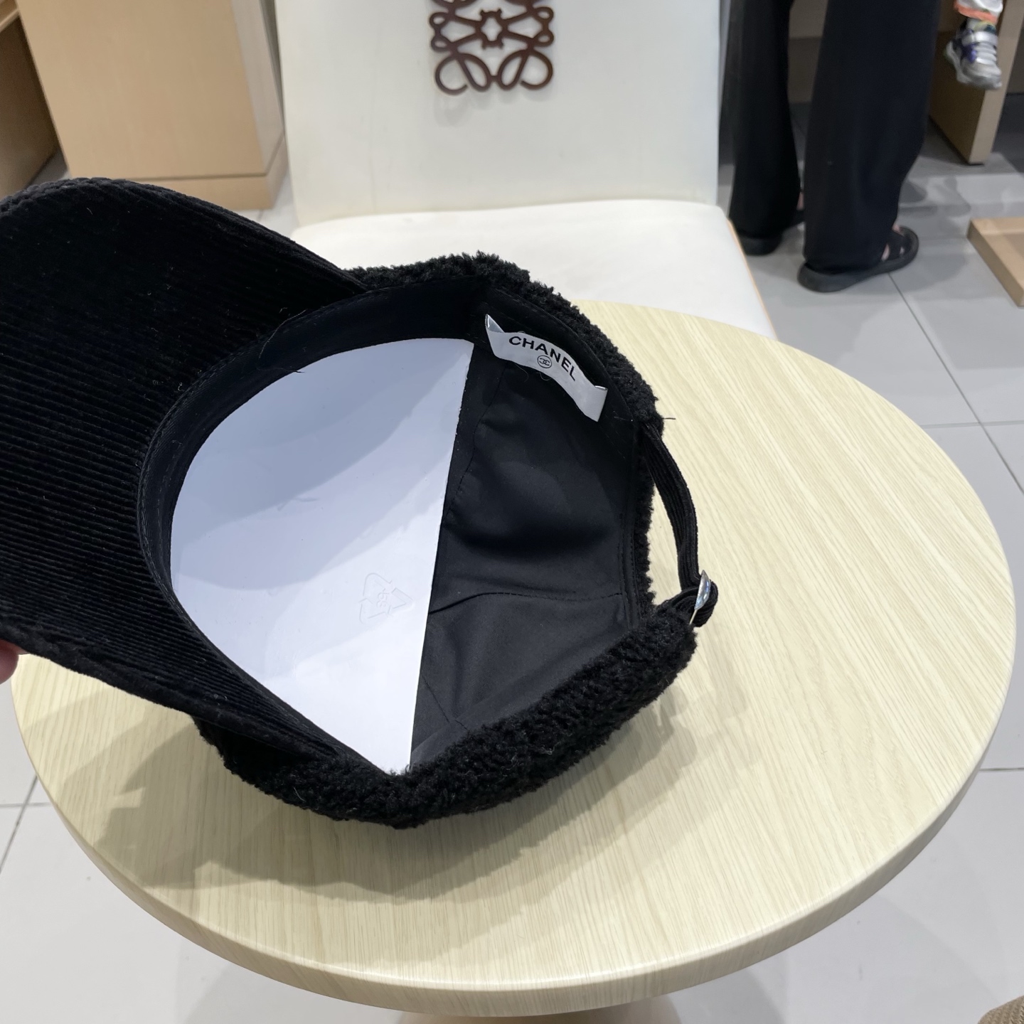  chanel香奈儿羊羔毛拼条绒帽檐棒球帽子女秋冬显脸小新款保暖鸭舌帽男