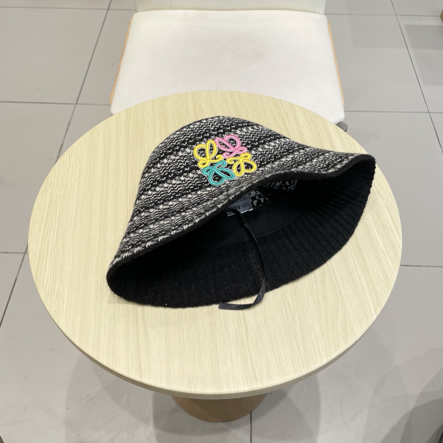  loewe罗意威条纹针织渔夫帽子女秋冬新款素颜遮脸水桶帽气质百搭保暖盆帽