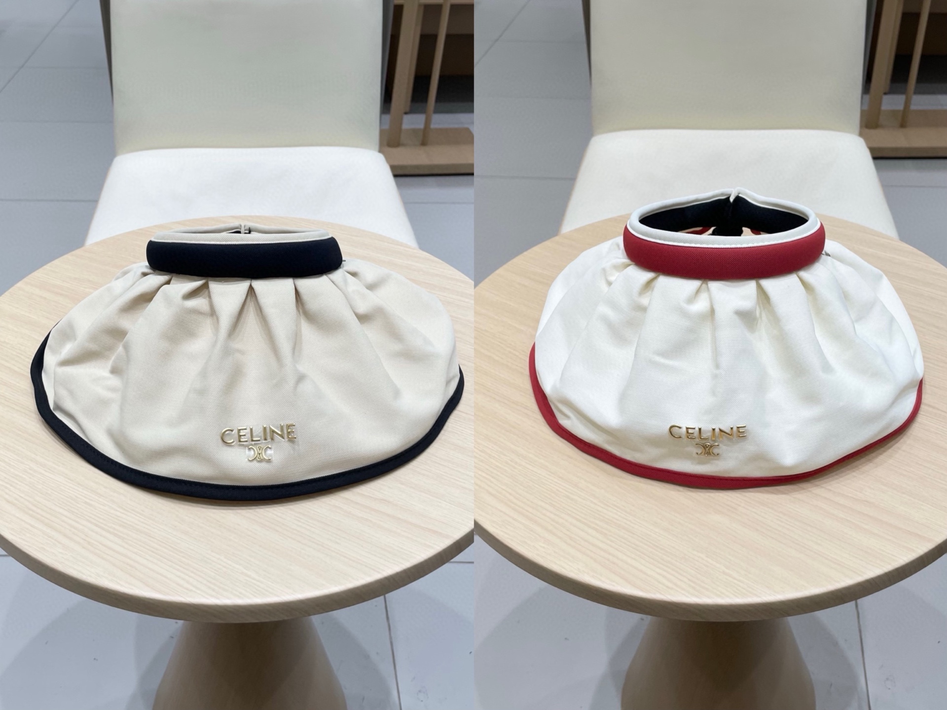 celine塞琳户外防晒帽夏季防晒贝壳帽大帽檐遮阳发箍帽空顶黑胶贝壳帽子