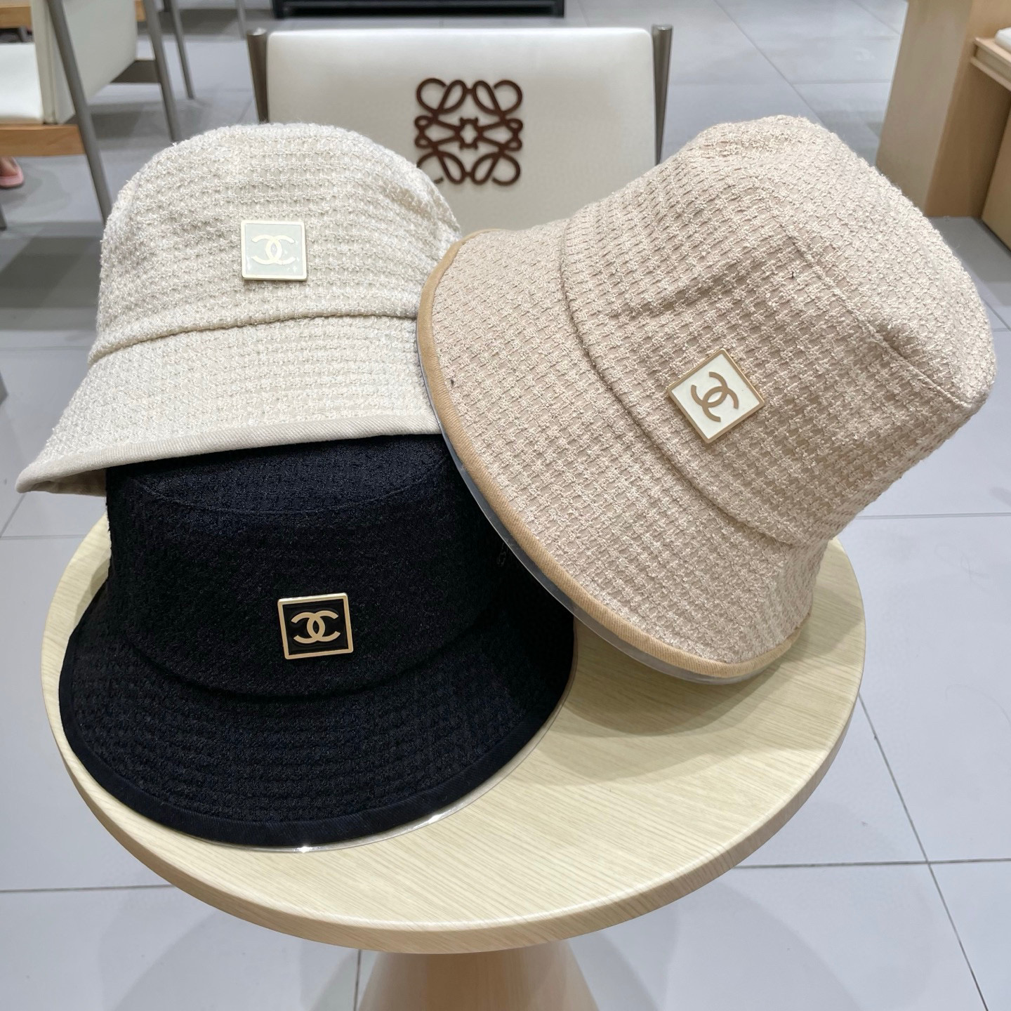 chanel香奈儿时尚简约2025新款小香风女士棉质帽子真丝棉衬里天鹅绒渔夫帽