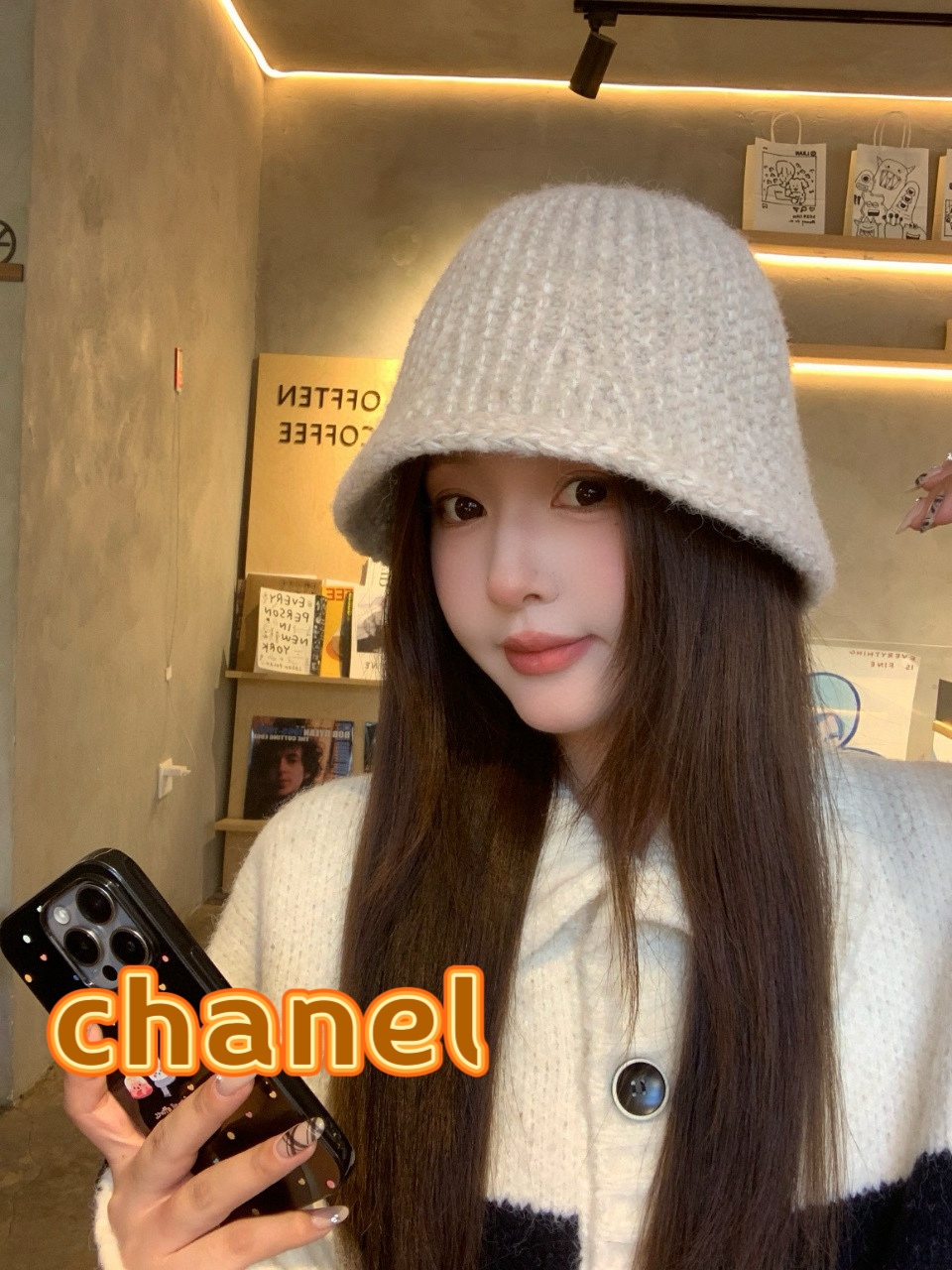 chanel香奈儿围保暖水桶帽子女士2025新款秋冬纯色加厚渔夫盆帽显脸小