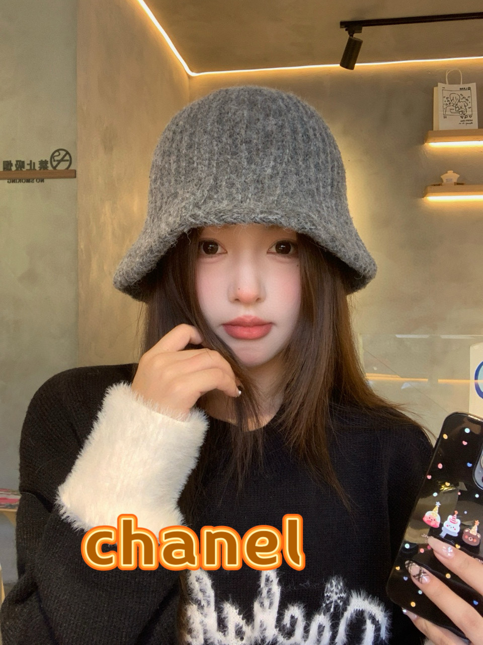 chanel香奈儿围保暖水桶帽子女士2025新款秋冬纯色加厚渔夫盆帽显脸小