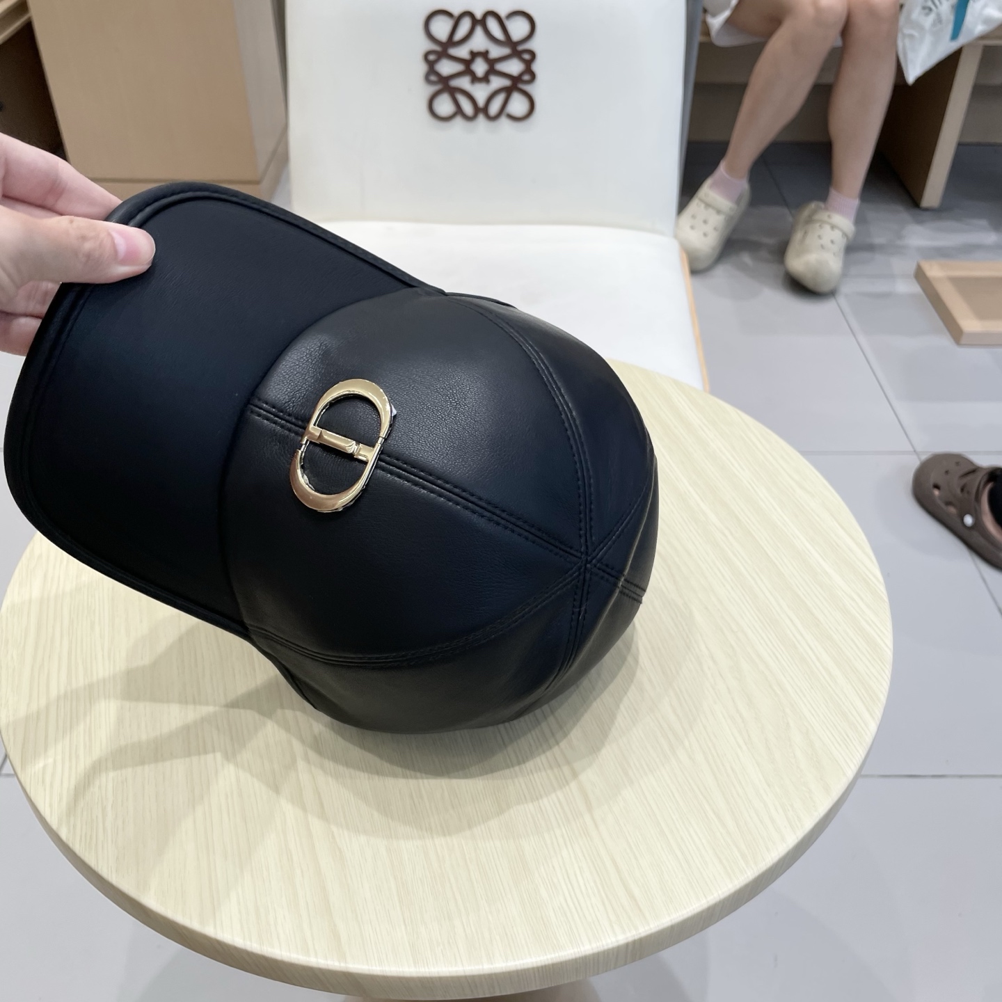 迪奥DIOR秋冬新款韩版纯色绵羊皮棒球帽男女高端时尚简约百搭显脸小鸭舌帽