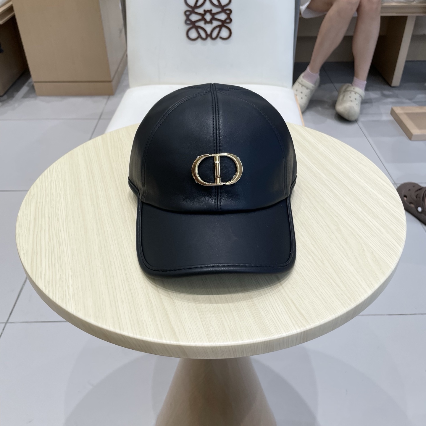 迪奥DIOR秋冬新款韩版纯色绵羊皮棒球帽男女高端时尚简约百搭显脸小鸭舌帽