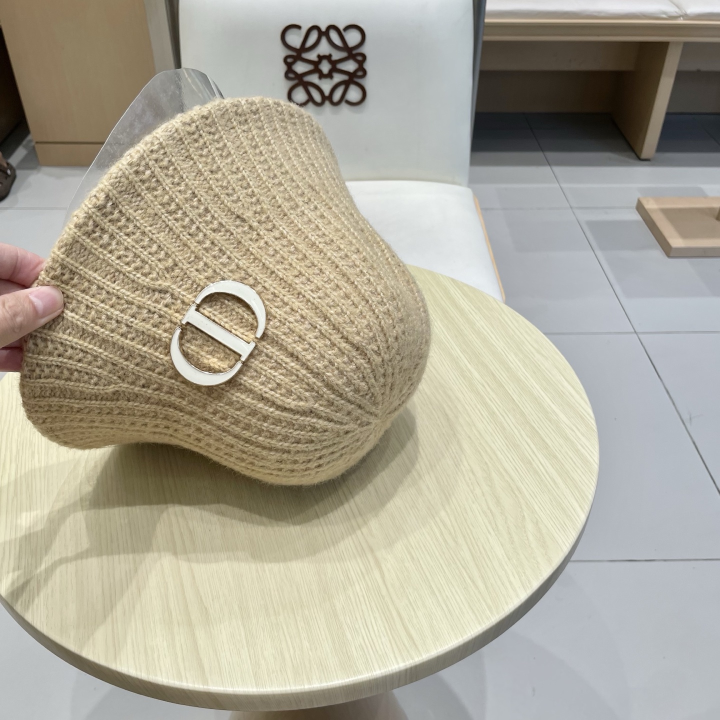 Dior迪奥日系复古纯色水桶帽子女百搭毛绒针织渔夫帽冬季保暖显脸小盆帽女