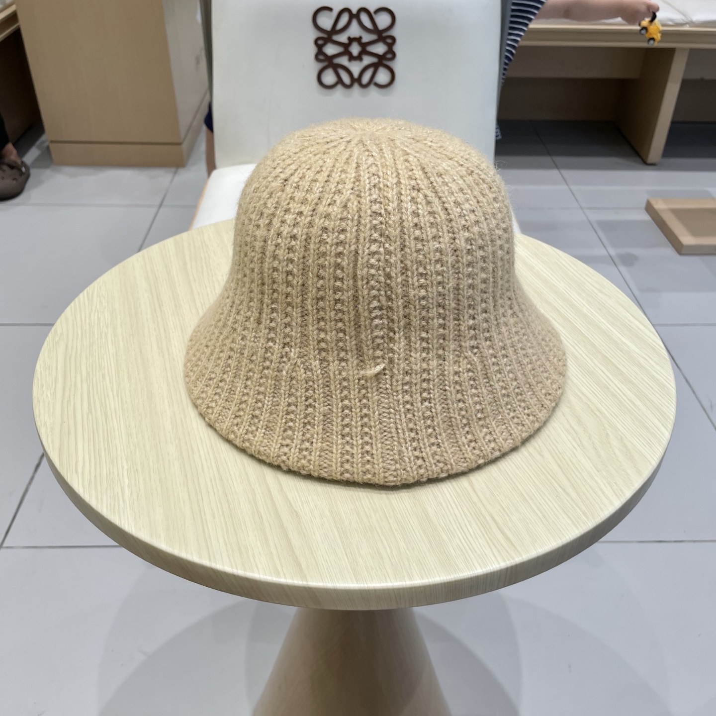 Dior迪奥日系复古纯色水桶帽子女百搭毛绒针织渔夫帽冬季保暖显脸小盆帽女