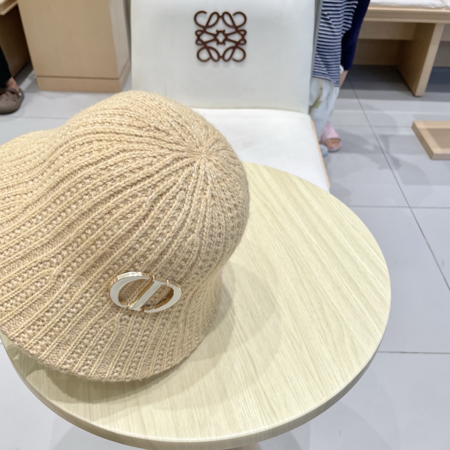 Dior迪奥日系复古纯色水桶帽子女百搭毛绒针织渔夫帽冬季保暖显脸小盆帽女