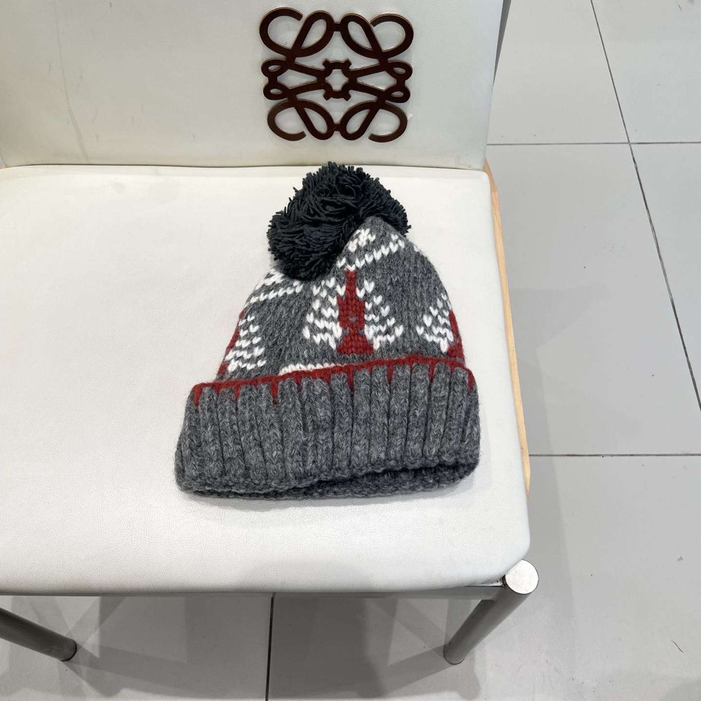 Lv路易威登复古提花毛球针织帽子女2025新款秋冬季保暖护耳显脸小防寒毛线帽